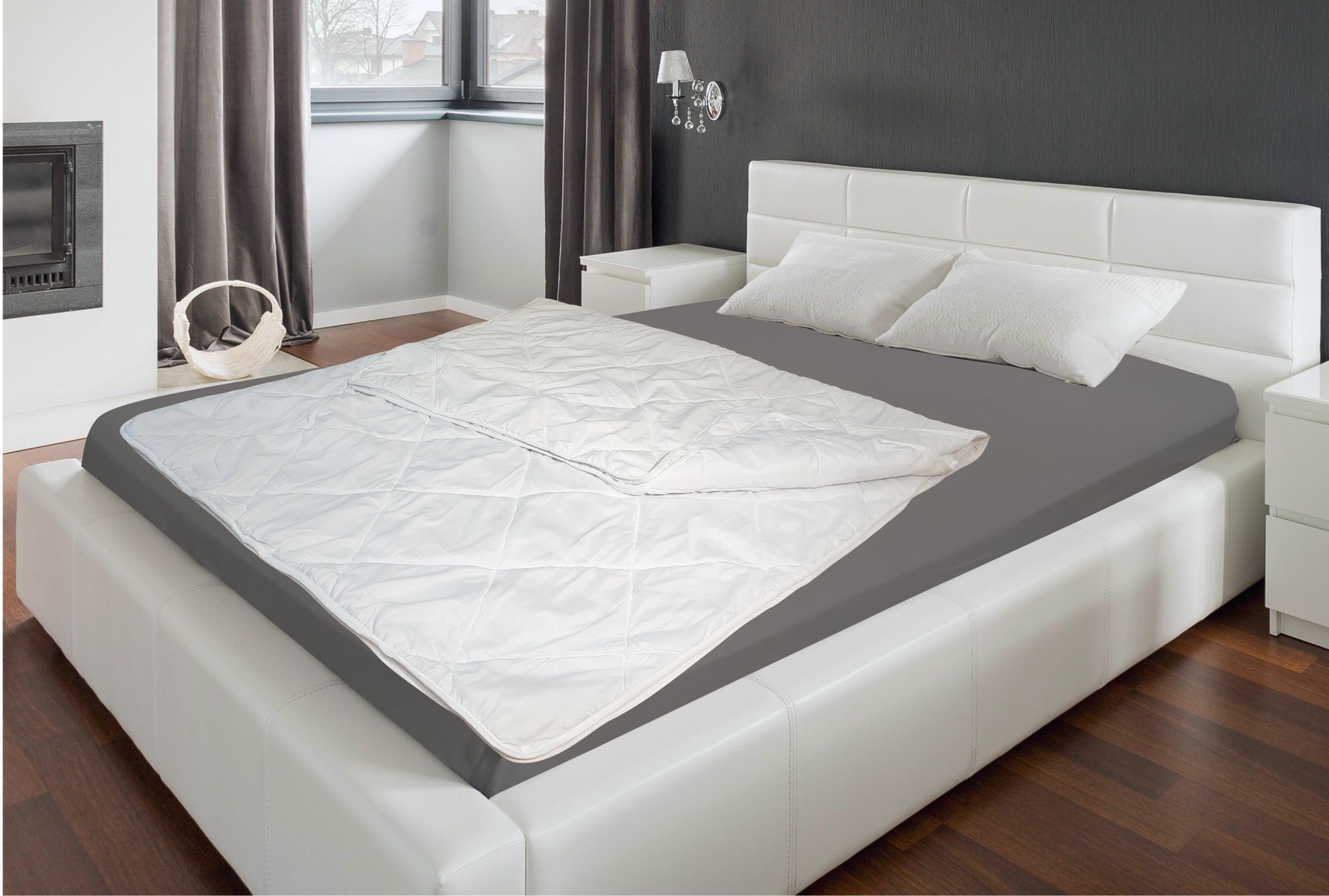 Bettdecke 155x220 cm 4 Jahreszeiten, Duo Steppdecke mit Druckknöpfen, samtweiche Microfaser, Sommer Herbst und Winter Kombi Decke 3 in 1, 60° Waschbar
