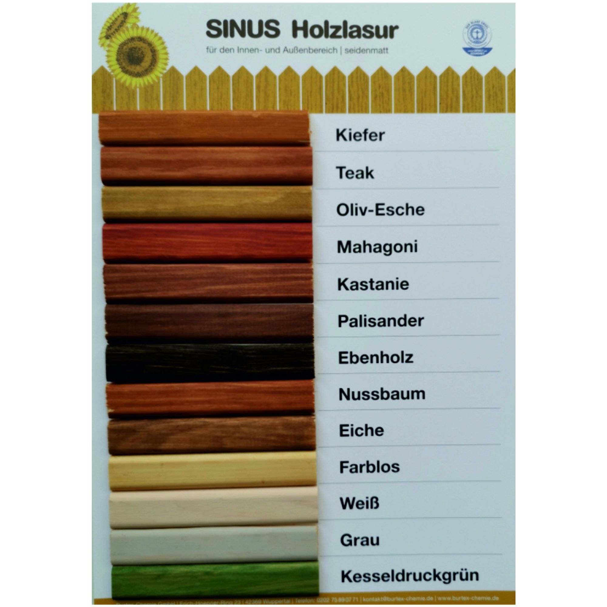 5L Burtex SINUS Holzlasur Farblos Holzschutz Holzschutzlasur Holz Lasur In&Out