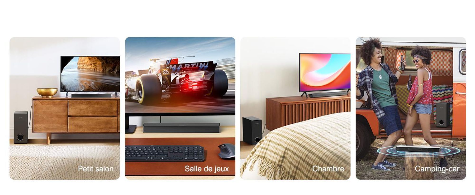 Barre de son ULTIMEA haut-parleur de graves 5,25'', BASSMAX, design mince 3,8 cm, Nova S40