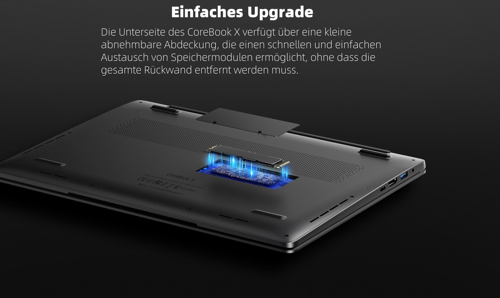 Laptop CHUWI CoreBook X - Prozessor Intel Core i3-1220P 14" Bildschirm Windows 11 16GB+512GB 4000mAh Akku - Grau