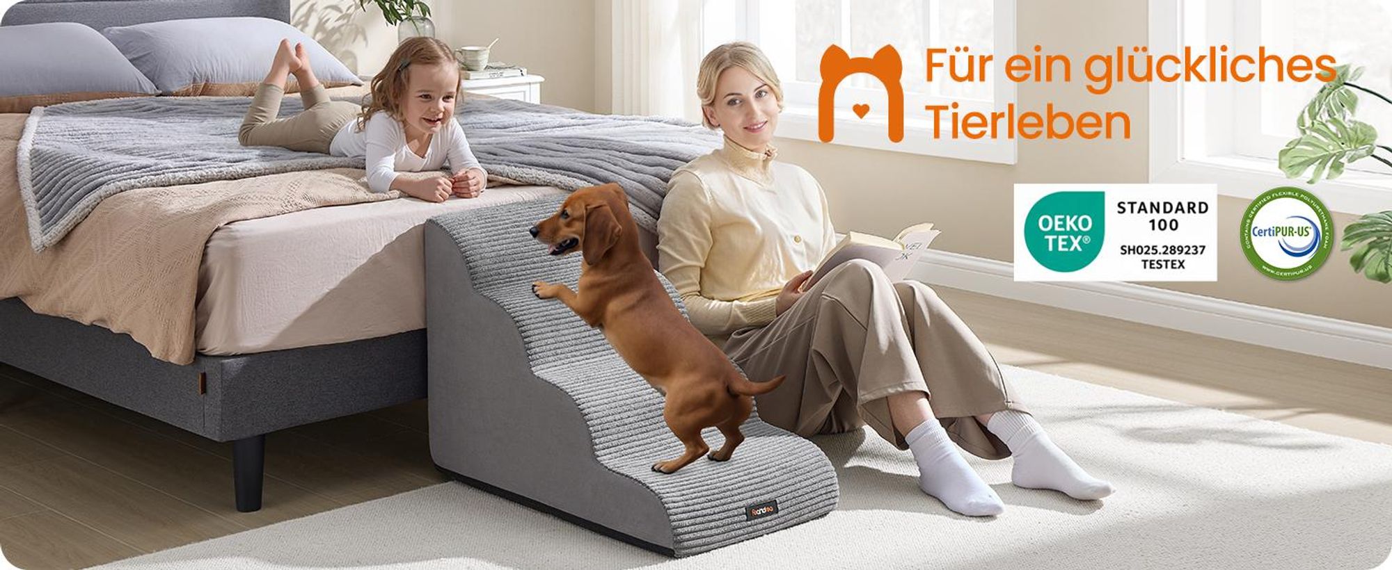 4-stufig-Haustiertreppe, für Bett, Sofa, wasserdichte Katzentreppe, rutschfest