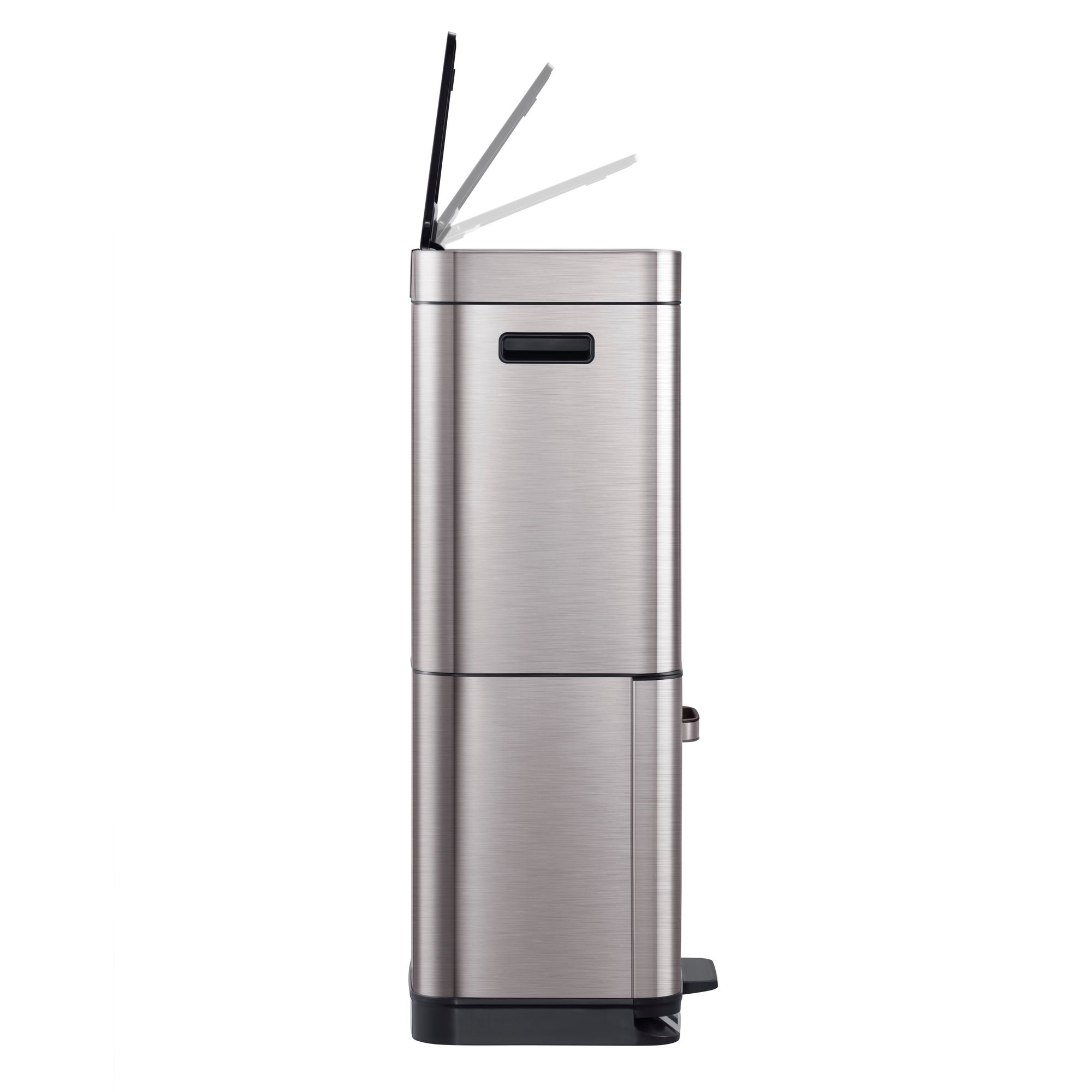 EKO - Himalaya Sensor Recycler Poubelle 35+25 litres - Stainless steel Plastic - Gris, inox mat