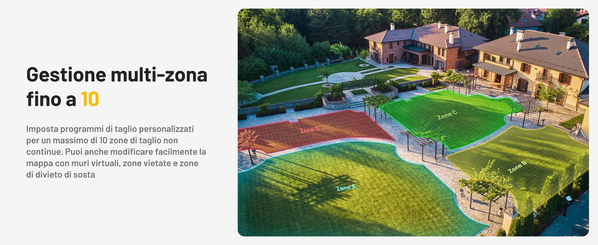 Robot tagliaerba Mammotion YUKA Mini 2 1000 con garage, senza filo, fino a 1000 m², 360 LiDAR + Visione AI, DropMow, mappatura auto, taglio bordi, APP