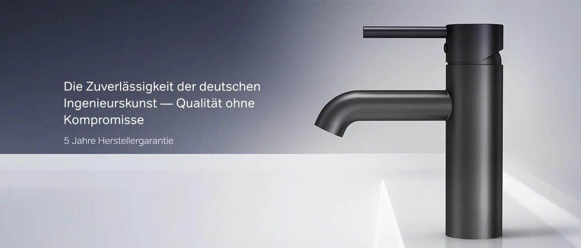 AM.PM Badarmatur mit Pop-Up Ablaufventil für Waschbecken Wasserhahn Bad Schwarz Waschtischarmatur mit Ablaufgarnitur Ventil Ablauf