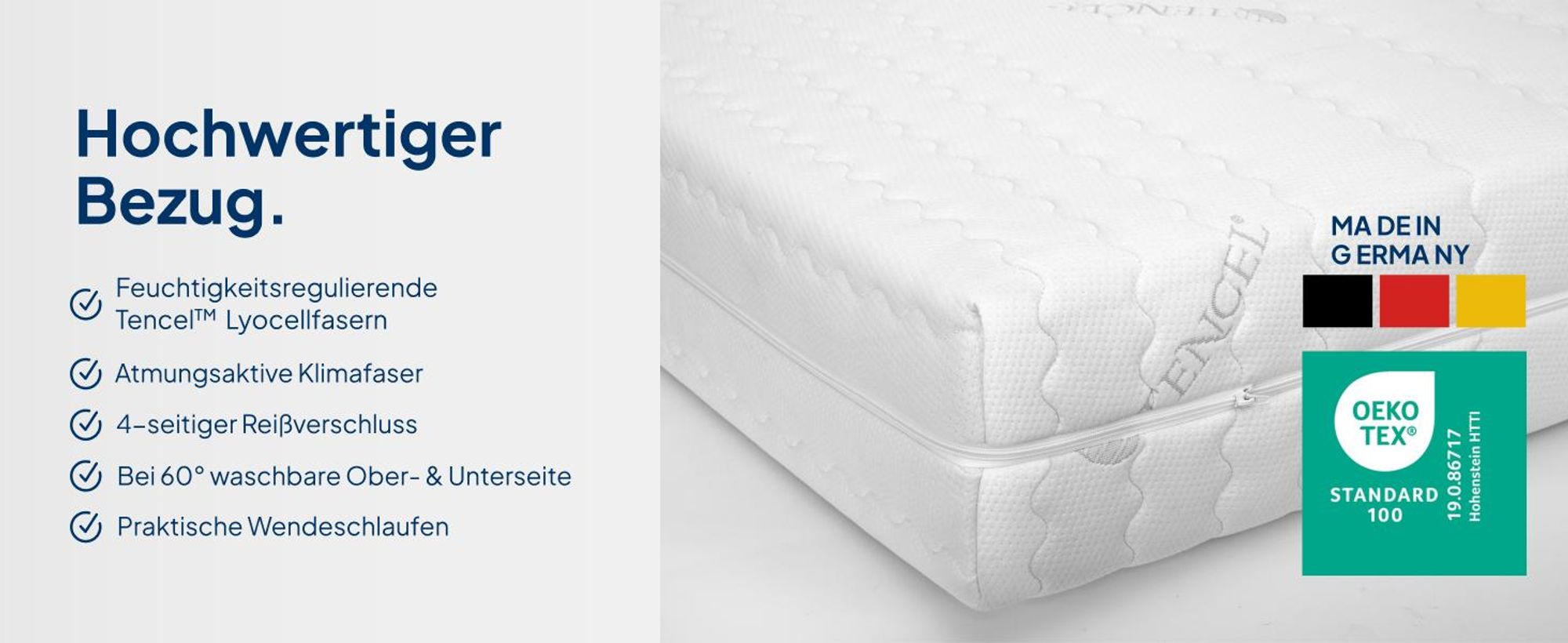 AM Qualitätsmatratzen | Latex-Taschenfederkernmatratze 90x200 cm - H2 -  Germany