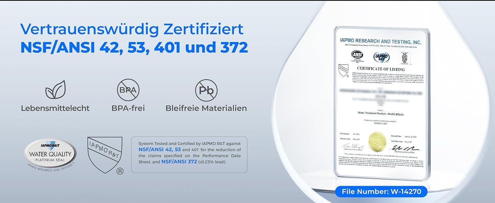 Waterdrop Instant Eletric Wasserfilter Kanne, 3.5L 3 Monate Wasserfilter Outdoor Trinkwasser System, Weiß (mit 4 757 Liter Filter)