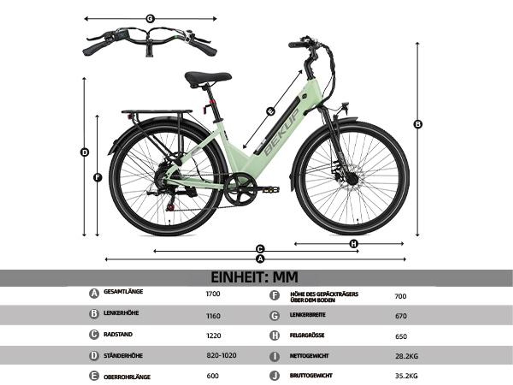 2026 26 Zoll E Bike City E-Bike E-Hollandrad 36V 14.5Ah Akku bis zu 120km SHIMANO 7-Gang 250W Motor&25km/h 522 Wh Federgabel 45Nm Cityrad Ebike