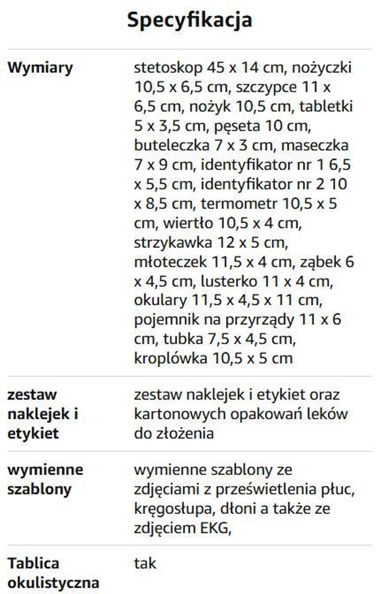 Zestaw małego lekarza z rentgenem i narzędziami