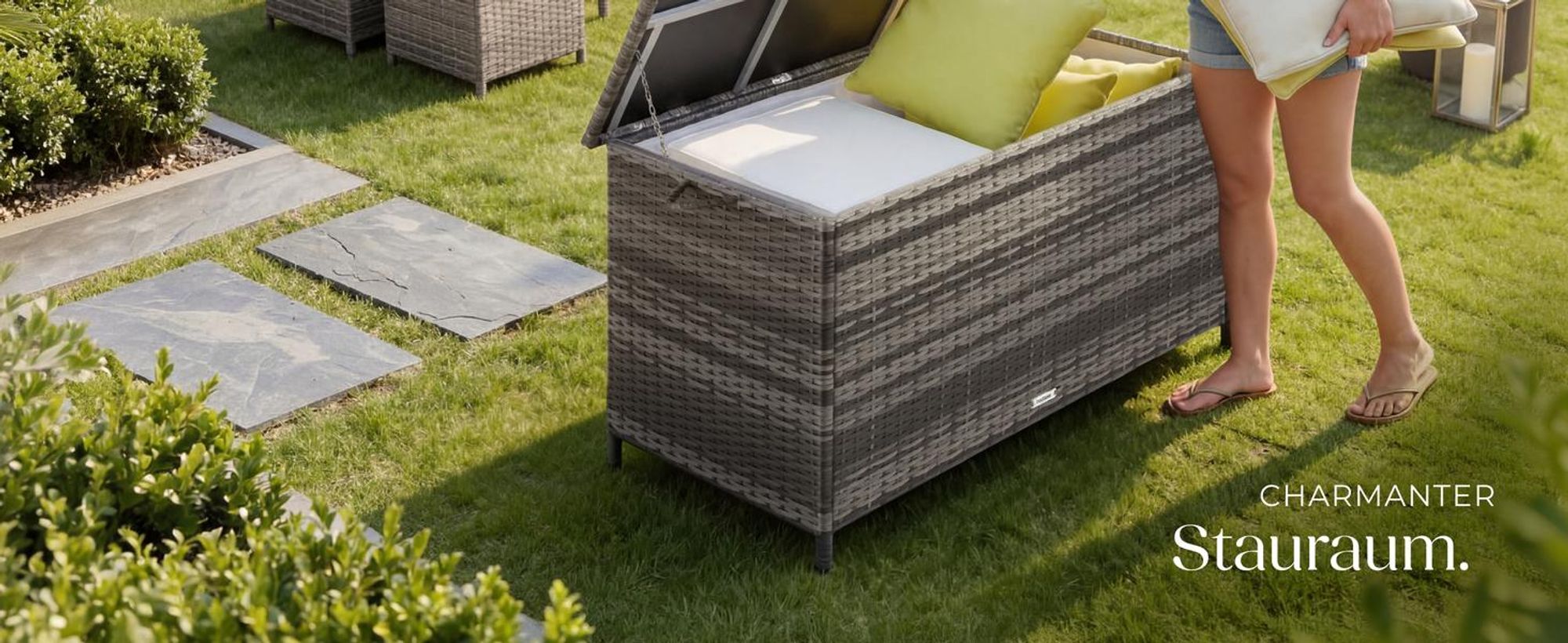 tectake® Auflagenbox Kuusamo 116 x 54 x 64 cm