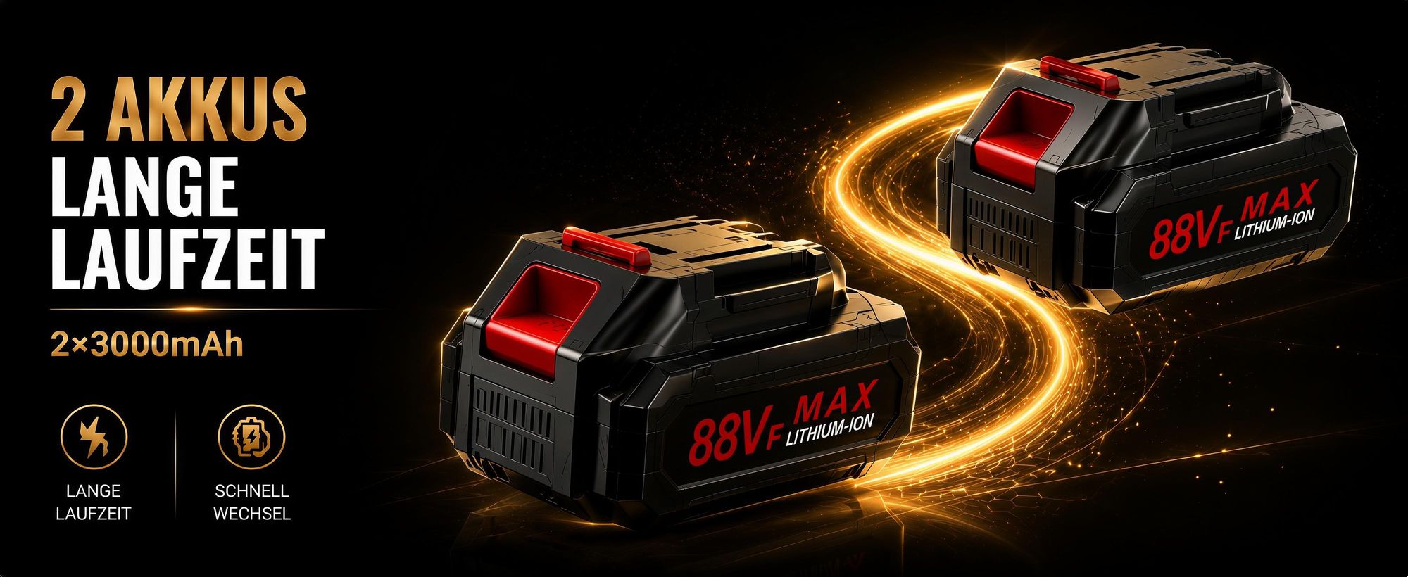 Akku-Hochdruckreiniger 88VF, 2x 3000mAh Akkus, Schaumsprühe, PET-Flaschen Adapter, für Auto & Garten, 5m Schlauch, aus jeder Wasserquelle