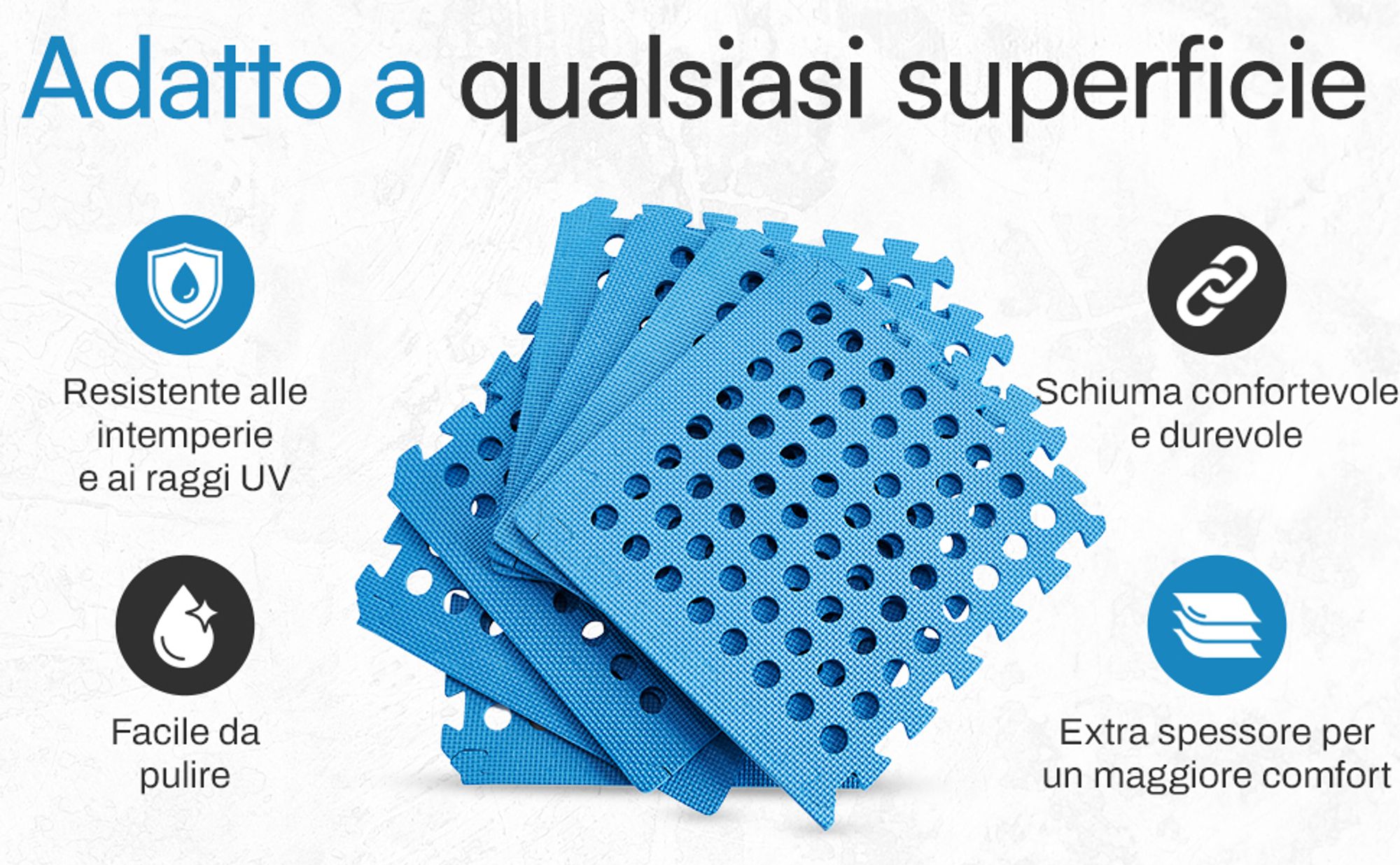 Meisterhome 72 pezzi Tappetino protettivo per pavimenti Tappetino per piscina Tappetino protettivo per pavimenti - 40 x 40 x 1 cm - Vasca idromassaggio, piscina per bambini – Blu