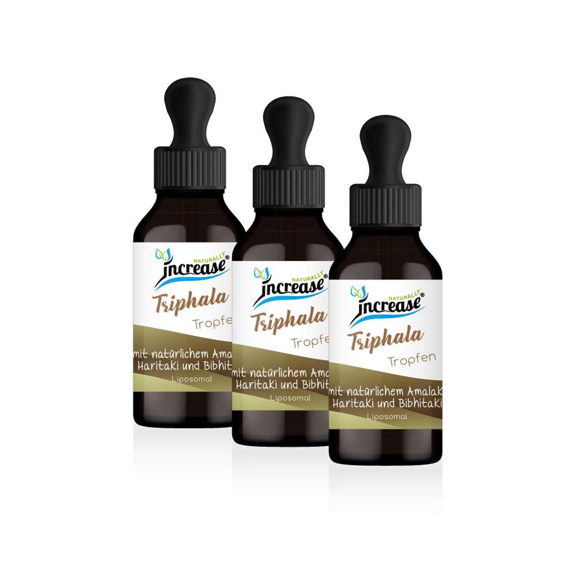 Nimm 3, zahl 2 Aktion Liposomale Triphala Tropfen hochdosiert - 3000mg Triphala pro Tag (270.000mg Triphala in 3 Flaschen) - Keto MCT Öl C8 & C10