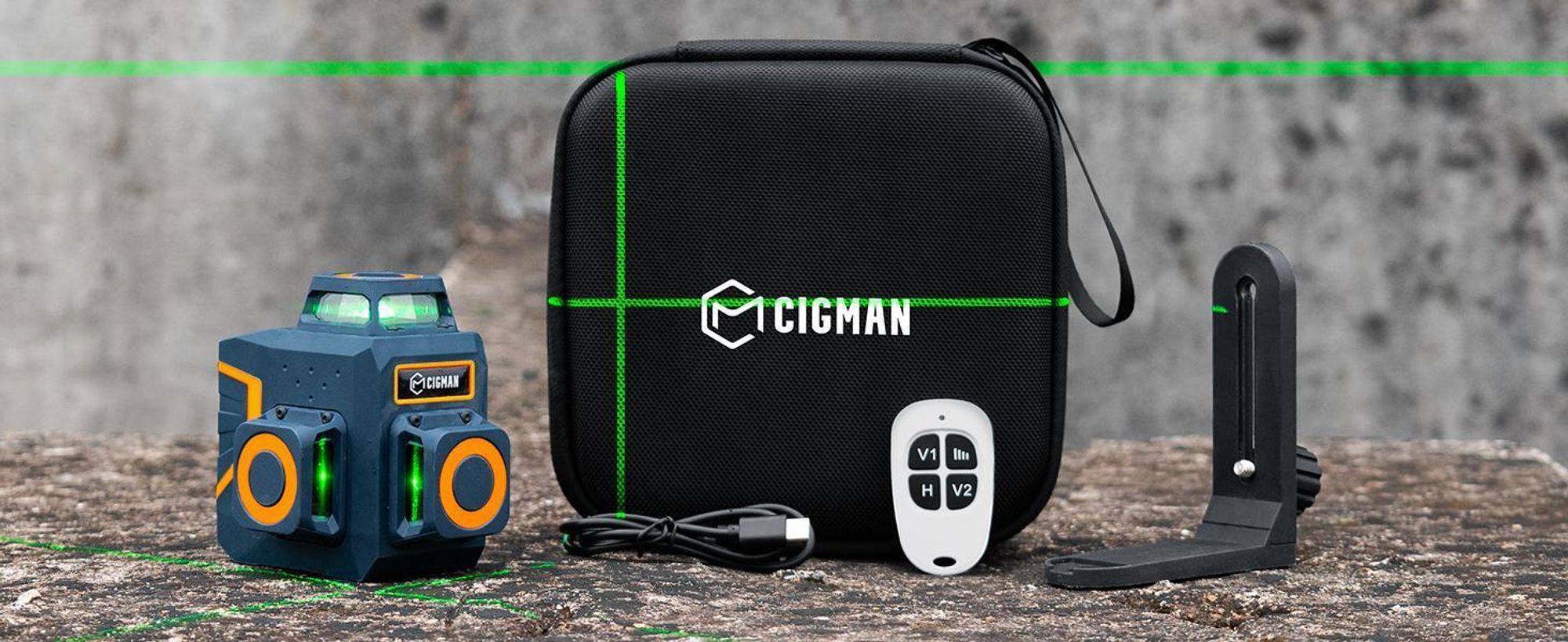 CIGMAN CM-701SE Dispositivo di livellamento laser - 12 linee, 3x360°, laser verde, autolivellante