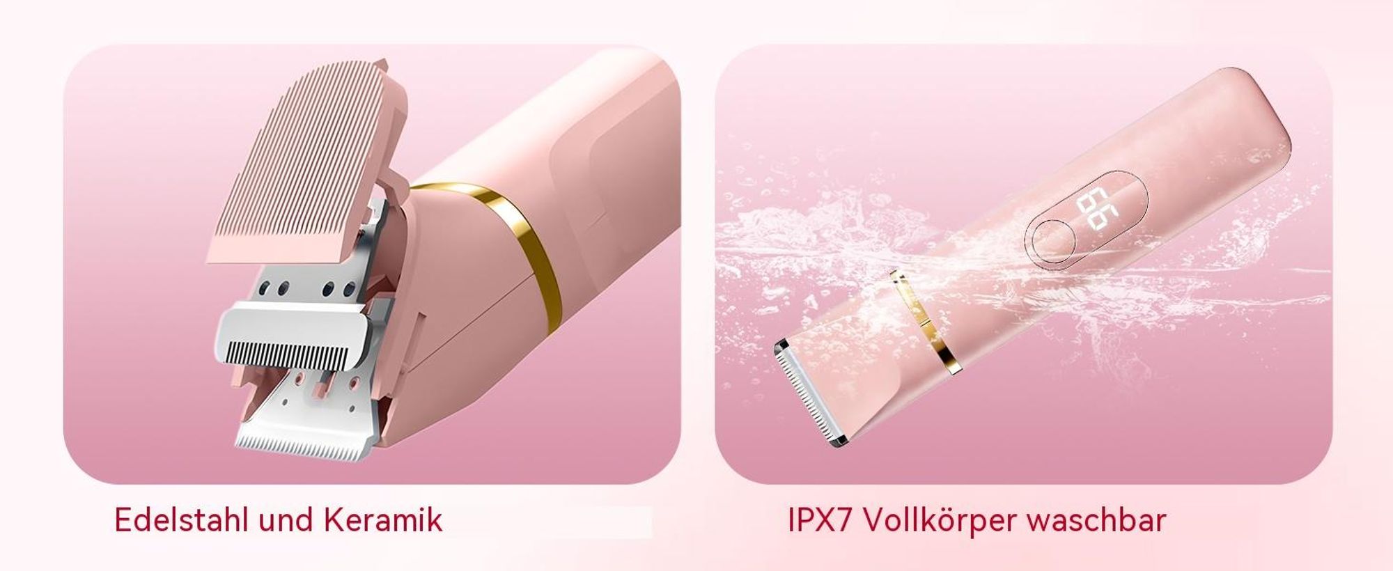 5-in-1 Rasierer Damen Elektrischer Intimrasierer, Bikini Trimmer (IPX7 Wasserdicht Wet/Dry, LED-Display), mit USB-Ladestation für Körper & Beine