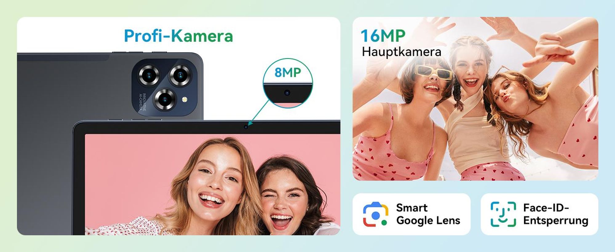 KINGRID W90 Tablet mit 4G LTE, 5G WIFI, 11 Zoll FHD+ Display, Android 15, Gemini-KI, 24GB+256GB, 4TB erweiterbar, 1080P, 16MP+8MP, 8000 mAh Akku