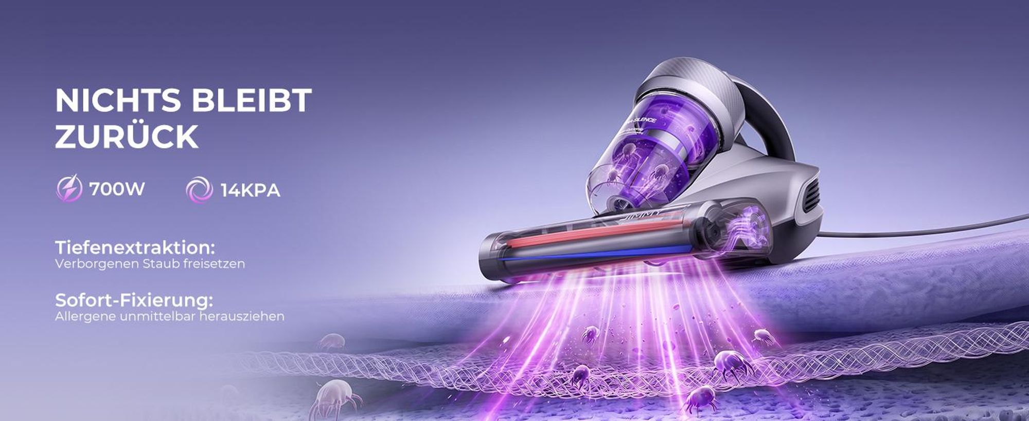 JIMMY JV35 Milbensauger für Matratzen, UV-C-Licht, 700 W, 60 °C Heißluftfunktion, Dual-Zyklon-Filtersystem