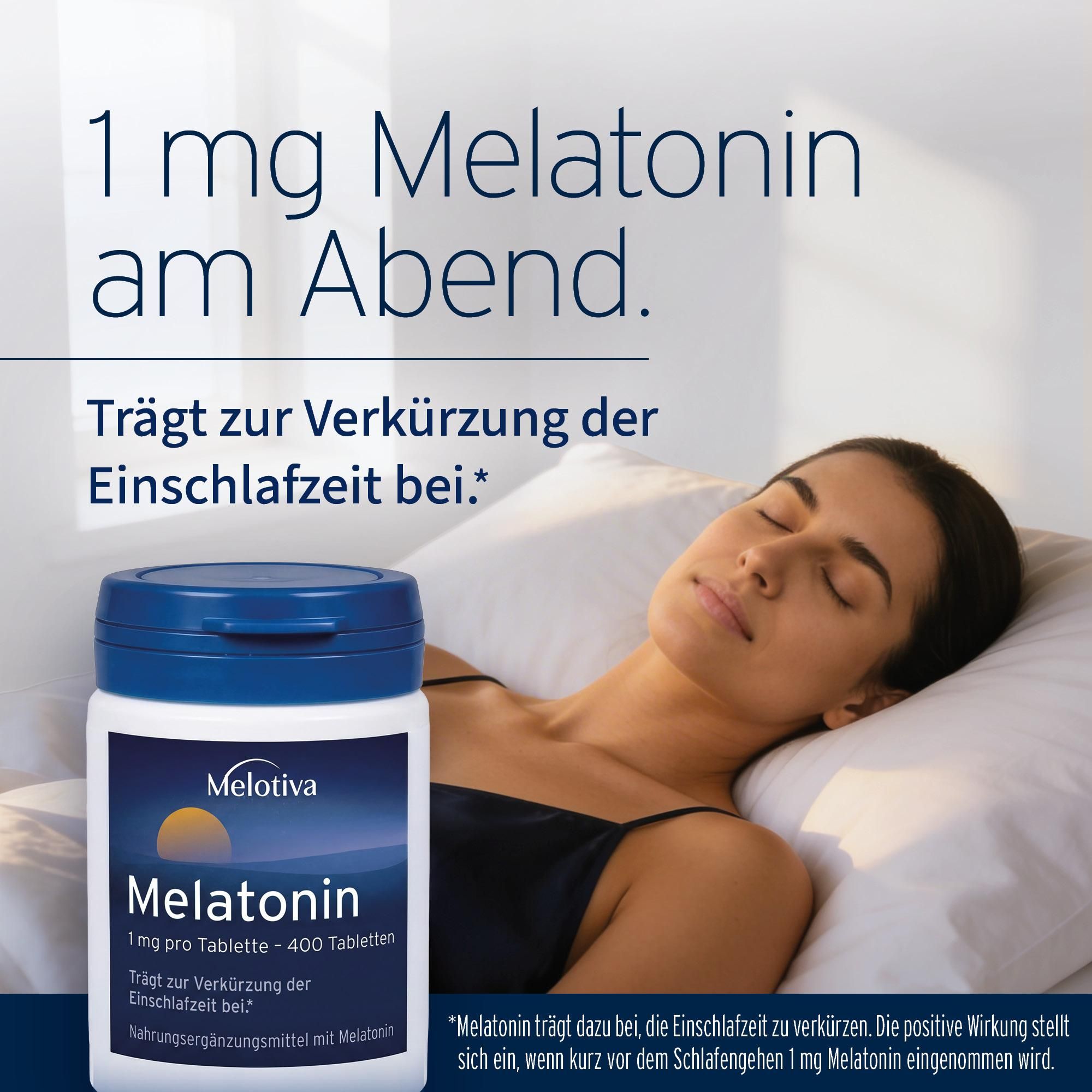 Melatonin 1 mg, 400 Tabletten, 60 g, Deutsches Produkt in Apothekenqualität