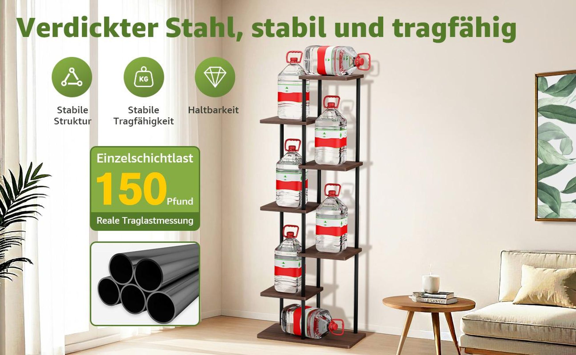 Mulisoft 7-Tier Hölzern Blumenregal Pflanzenregal, Mehrstöckig Blumenständer Pflanzenständer, Blumenbank Blumentreppe Pflanzentreppe,  Standregal für Innen Garten Balkon Deko, Braun