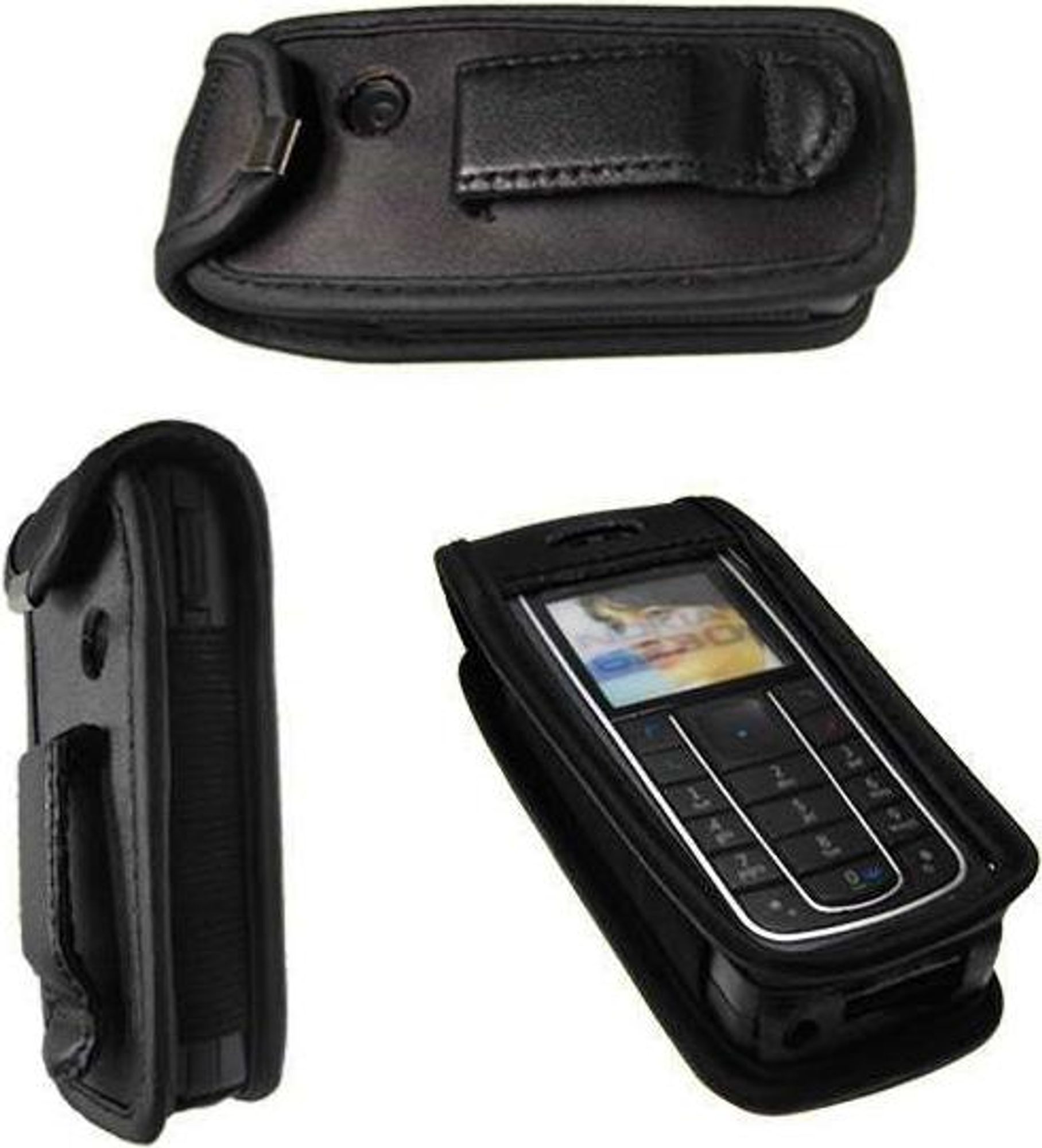 caseroxx Ledertasche mit Gürtelclip kompatibel mit Nokia 6230, 6230i aus Echtleder, Tasche mit Gürtelclip und Sichtfenster  Bild 1