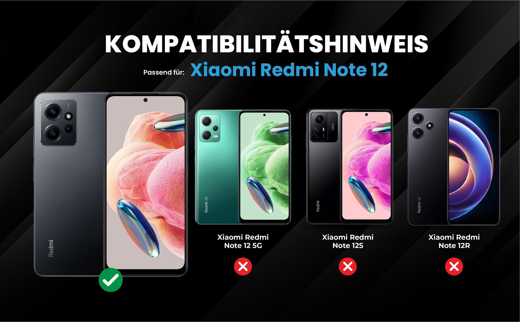Kompatibilitätshinweise Hülle für Xiaomi Redmi Note 12