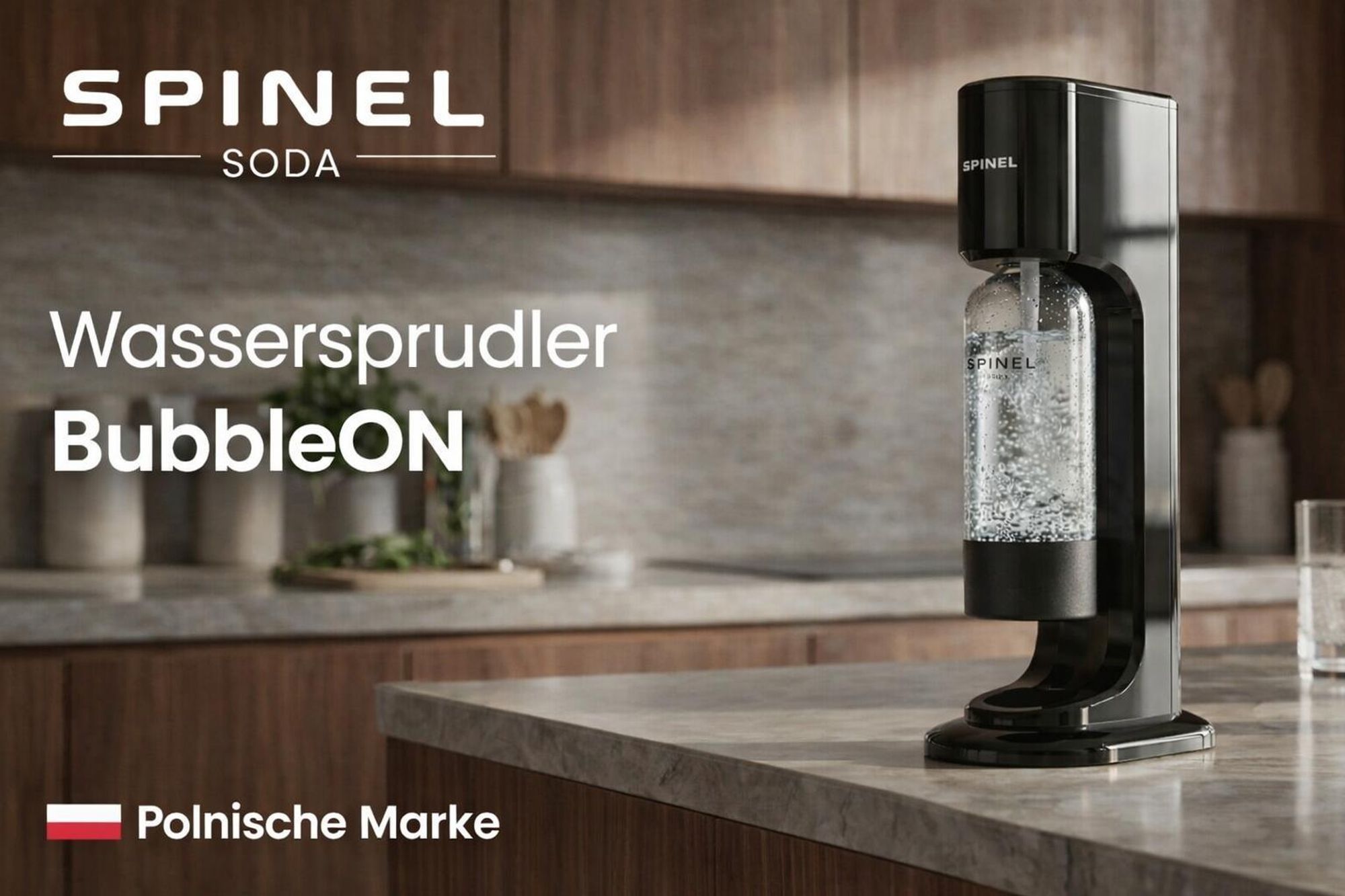 Spinel Soda BubbleON Wassersprudler Set mit 2 Flaschen 6x Bolero CO2