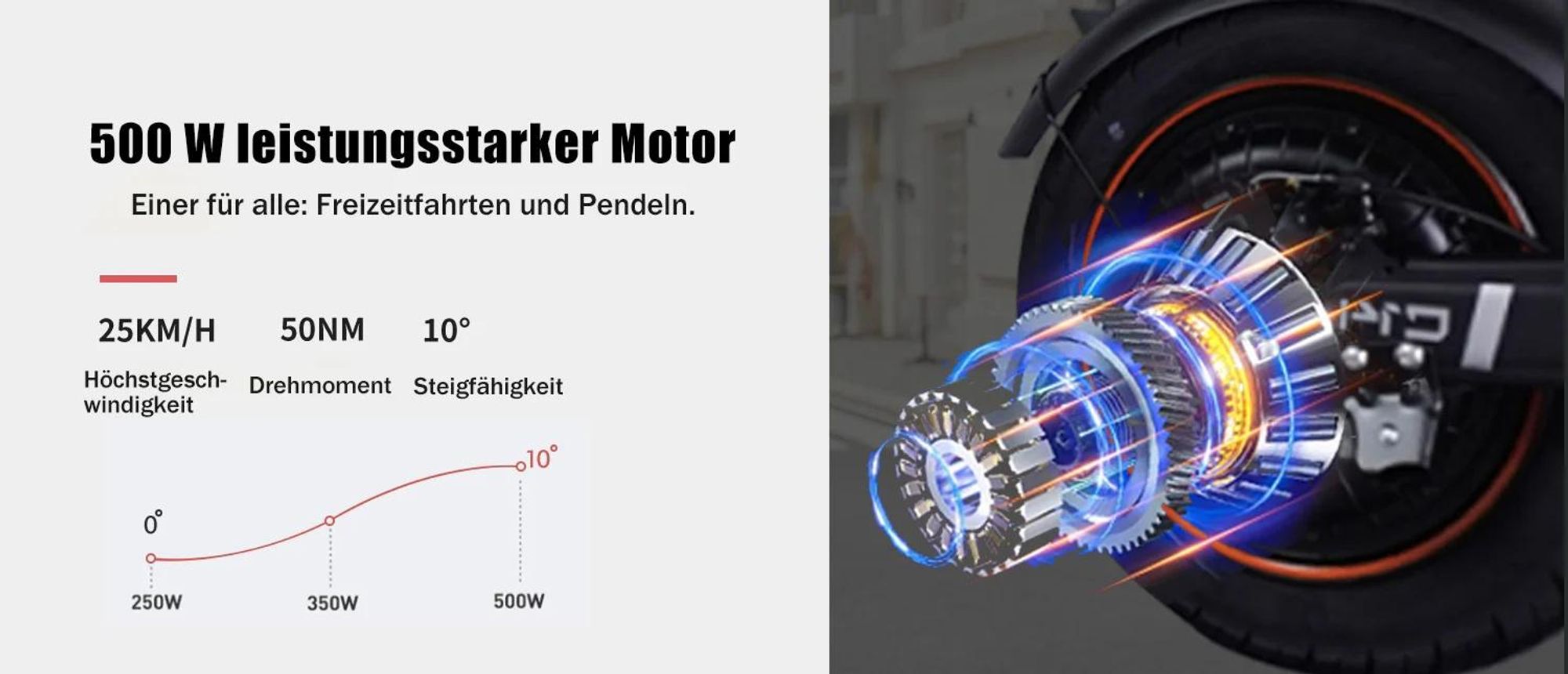 C14 - 48V17.5Ah 14 Zoll E-Scooter mit mechanischer Scheibenbremse Eisenrahmen - Schwarz