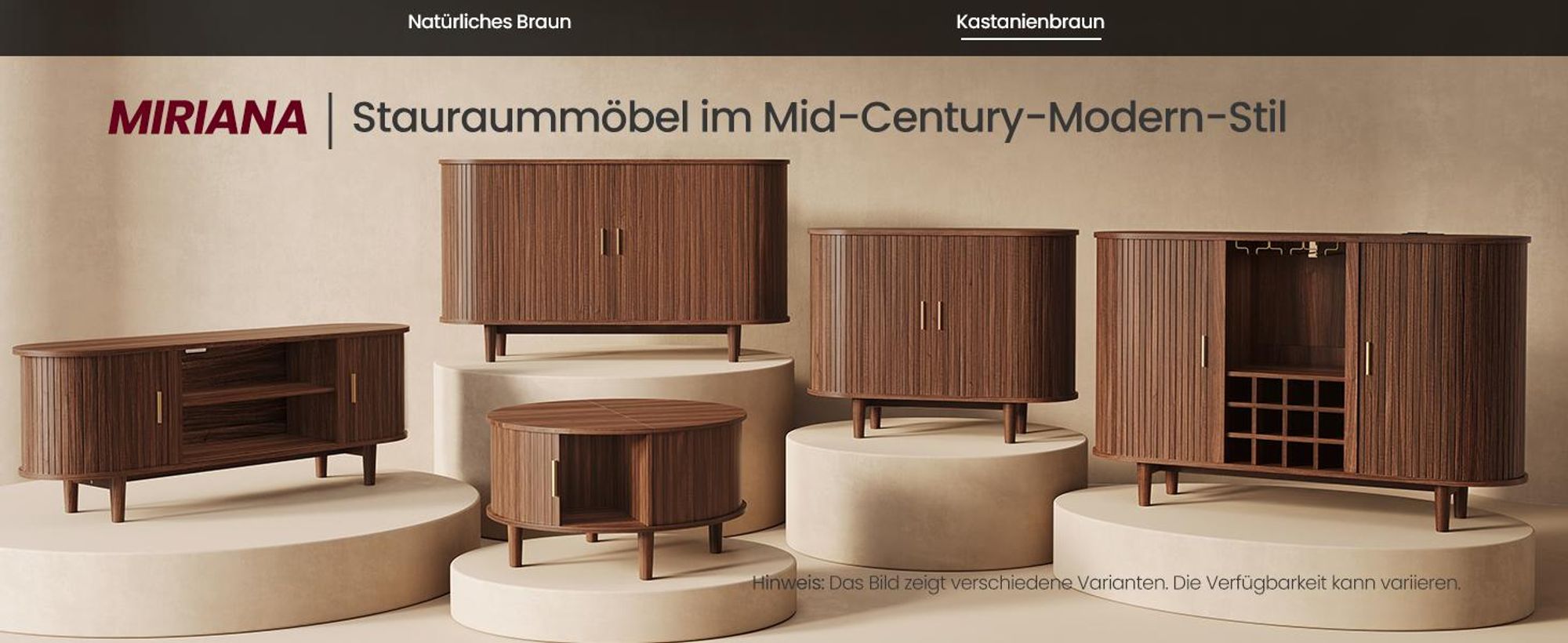 VASAGLE Sideboard mit Schiebetüren und Abgerundeten Ecken, Verstellbare Einlegeböden, 100 x 40 x 75 cm, Braun