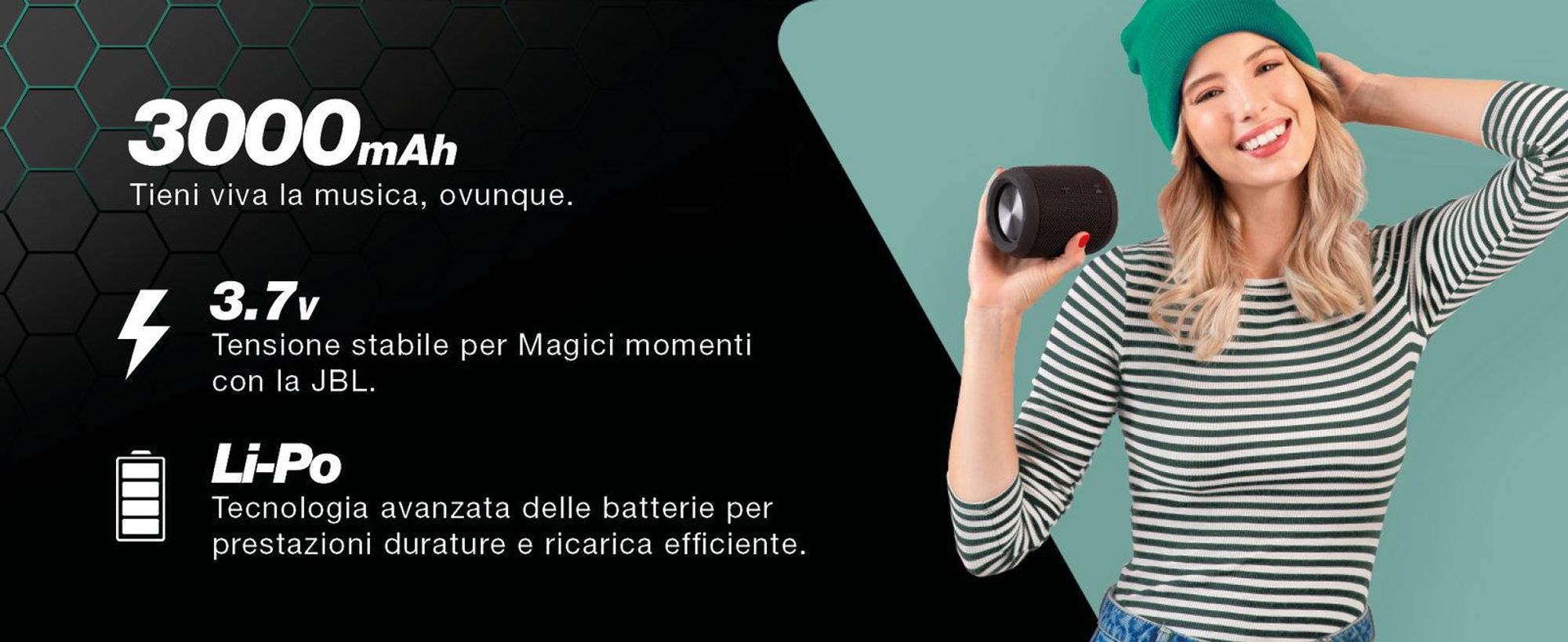 CELLONIC 1x Batteria per Altoparlante Compatibile con JBL Flip 4, GSP872693 01 – (3000mAh, 3.7V) + Set di strumento