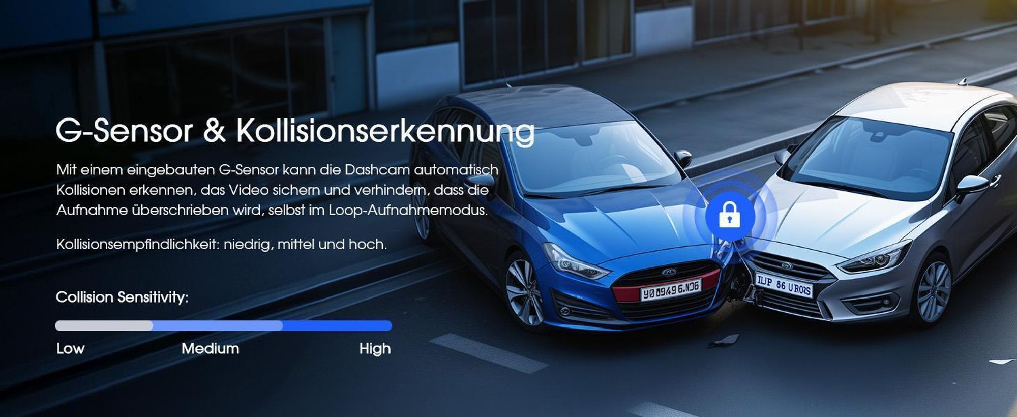3-Kanal-Dashcam, 4K+1080P+1080P Dashcam Auto Vorne Innen Hinten mit 64GB SD Karte