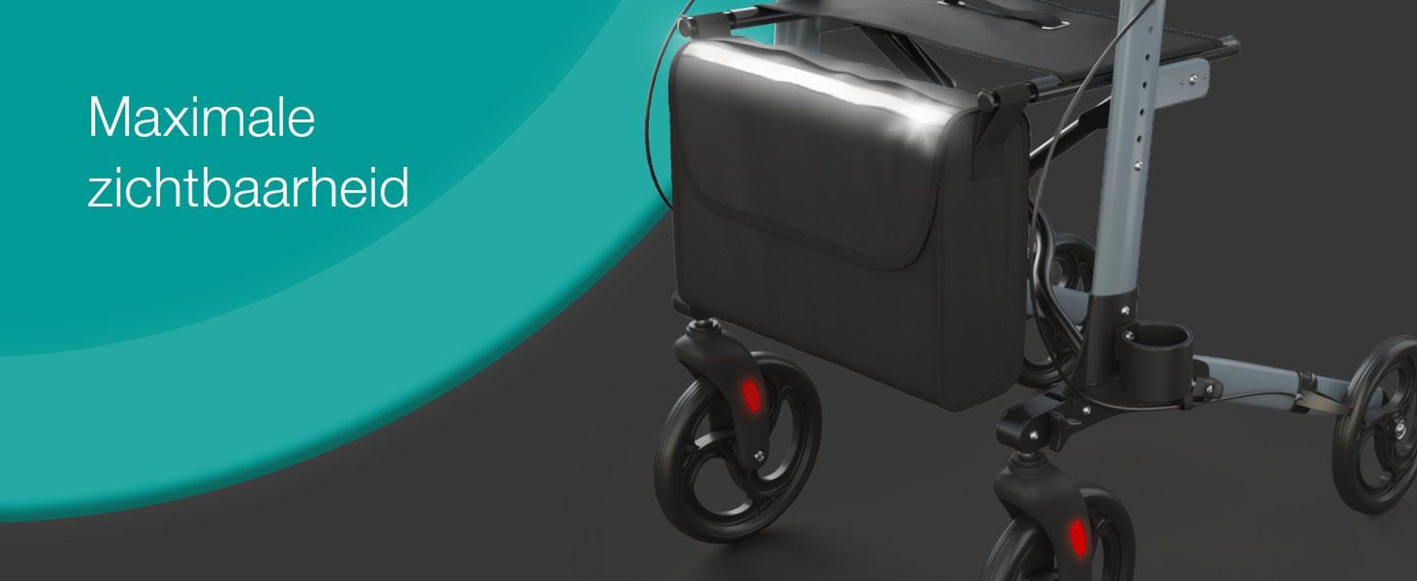ELONEO inklapbare en lichte rollator met zitplaats, lichtgewicht reiskofferrolator van aluminium, loophulp met 8-voudige hoogteverstelling, inklapbaar in 3 standen