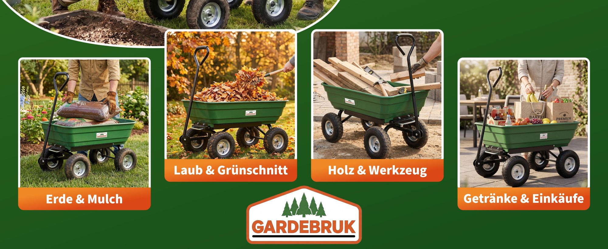 GARDEBRUK® Bollerwagen mit Kippfunktion