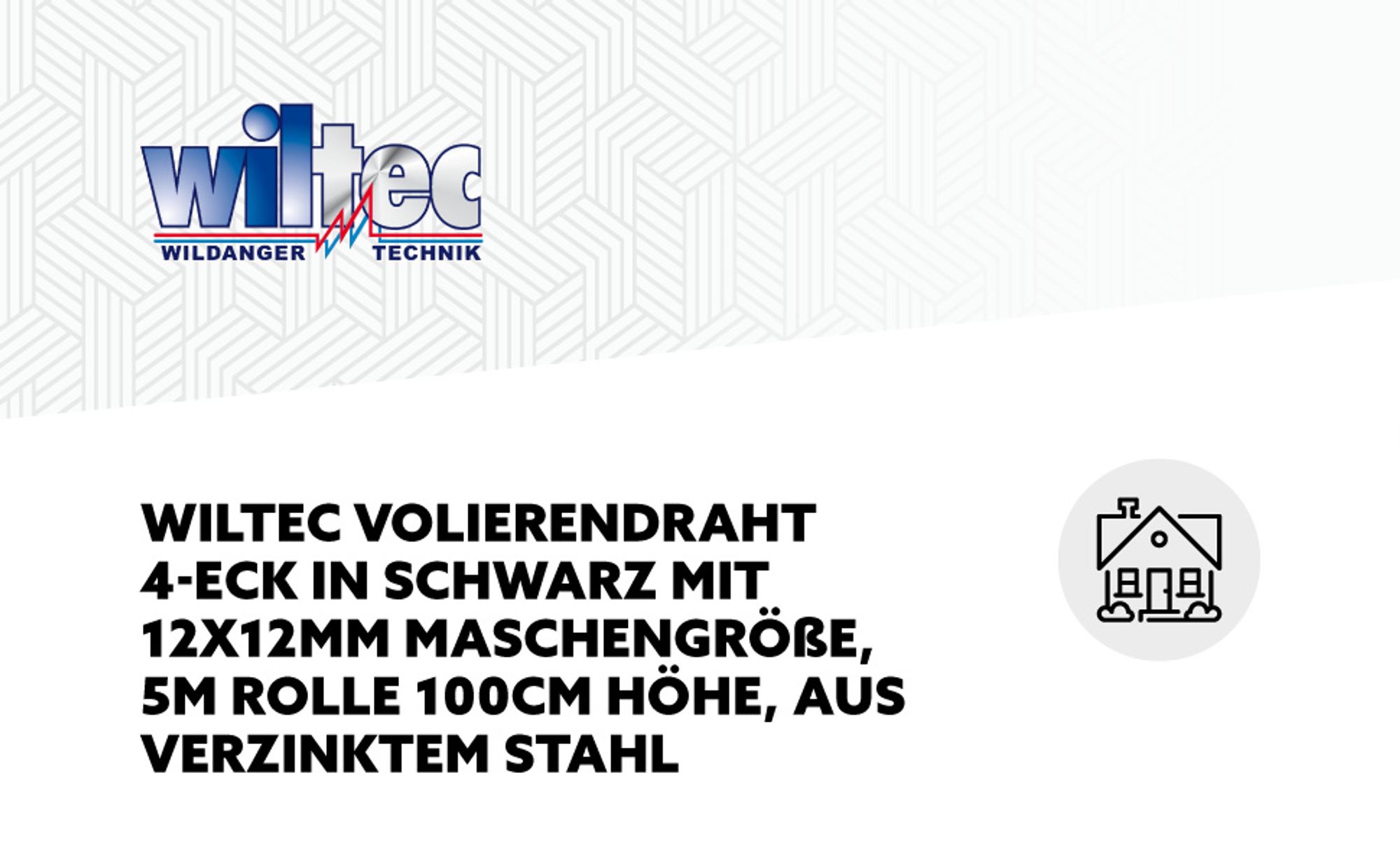Wiltec Maschendrahtzaun Schwarz 100 cm x 5 m, 0,9 mm Stärke 12x12 mm Maschengröße, Volierendraht 4-Eck aus Stahl verzinkt, Drahtgitter, Vogeldraht