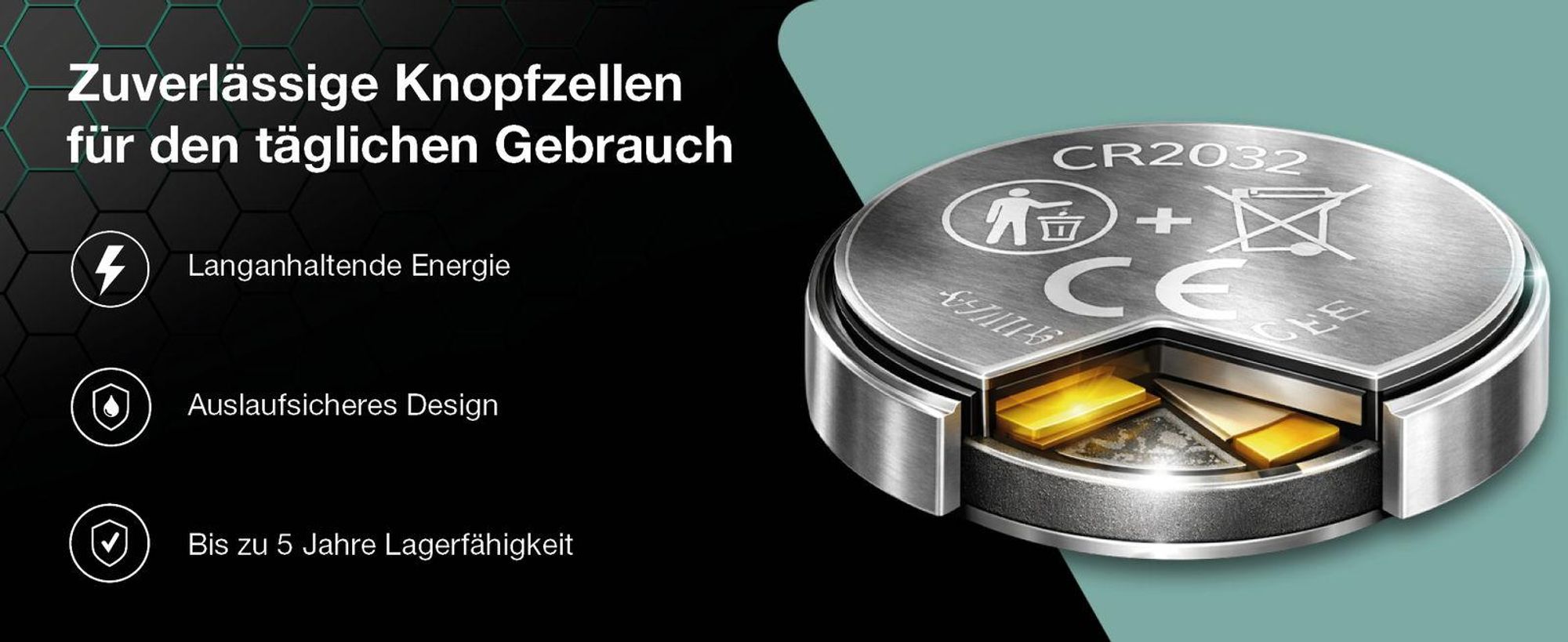 CELLONIC CR1632 Knopfzellen-Batterien Lithium kompatibel mit Autoschlüssel, LED-Geräte, Fahrradcomputer - x6-Pack
