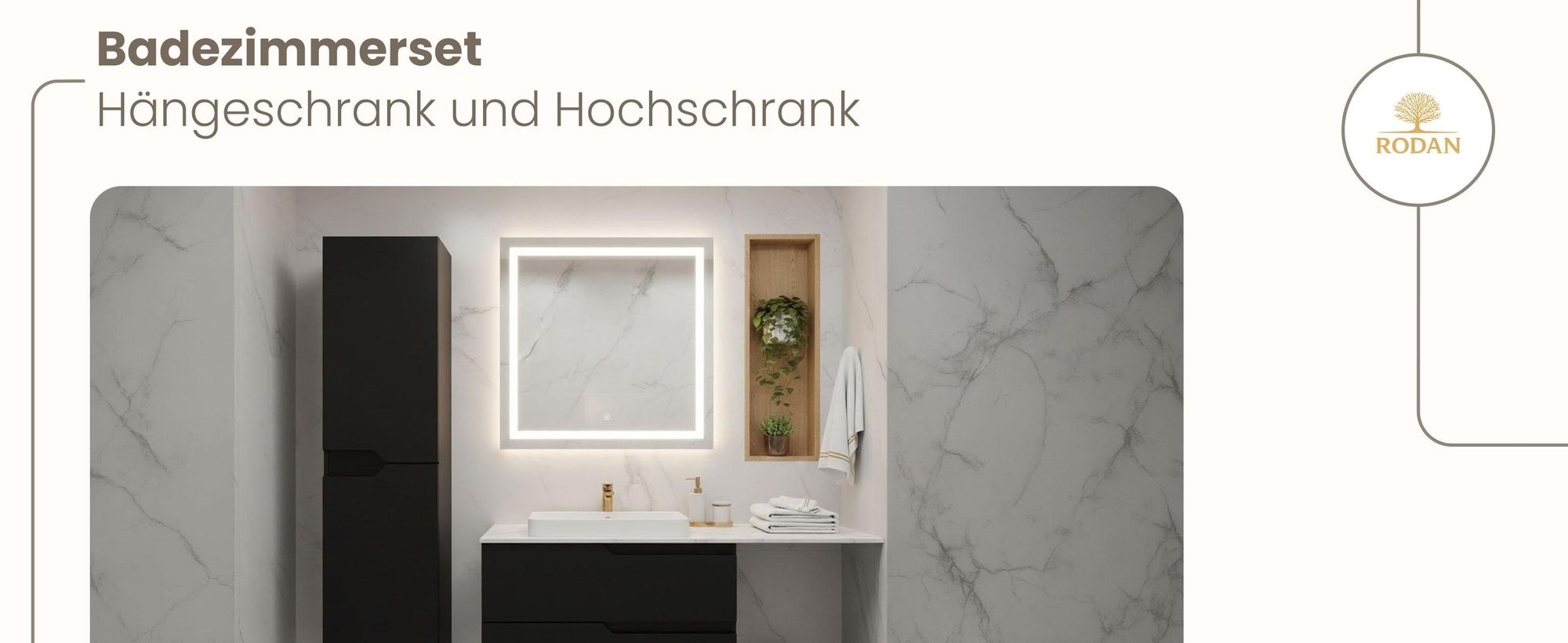 RODAN, Badmöbel, Badschrank, Badezimmermöbel, Badezimmer, MODERN, Waschbeckenunterschrank