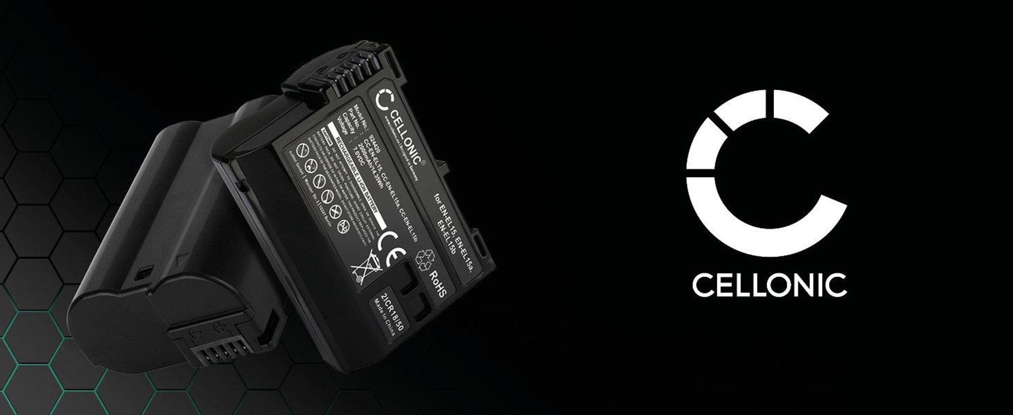 CELLONIC 2x Batterie pour Appareil photo Compatible avec Nikon D850, D750, ZR, EN-EL15c - (2000mAh, 7V)
