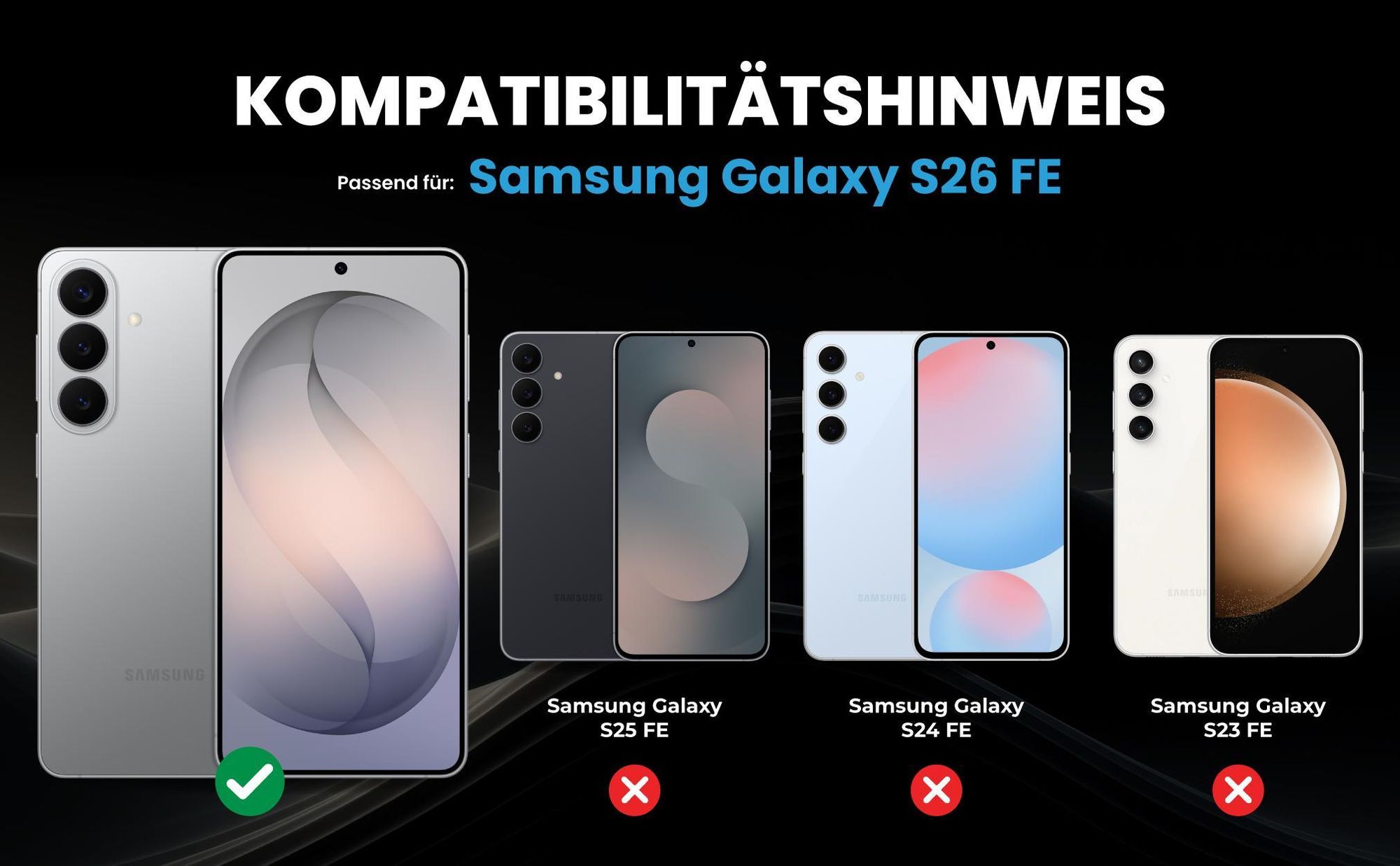 Kompatibilitätshinweise Hülle für Samsung Galaxy S26 FE