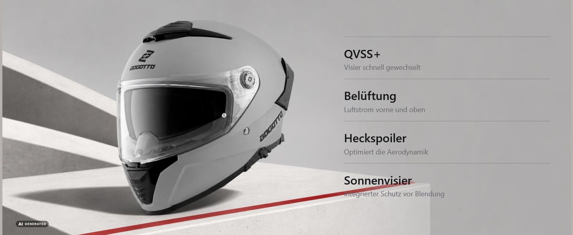 Bogotto FF118 Helm, schwarz matt, M (57/58)