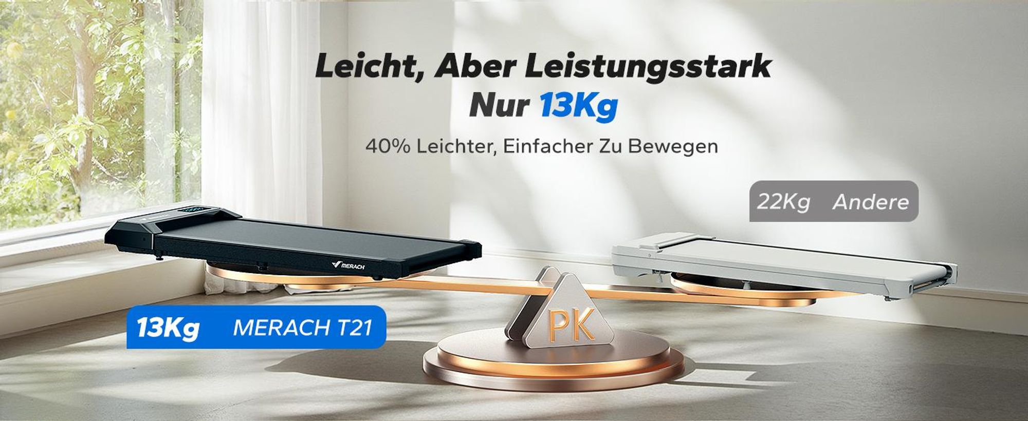 3-in-1 Laufband für Zuhause mit LED-Anzeige, App, Trainingskursen & Öko-Materialien, Leise <50 dB, 2,5 PS Motor, 2–6 km/h, für Homefitness, bis 120 kg