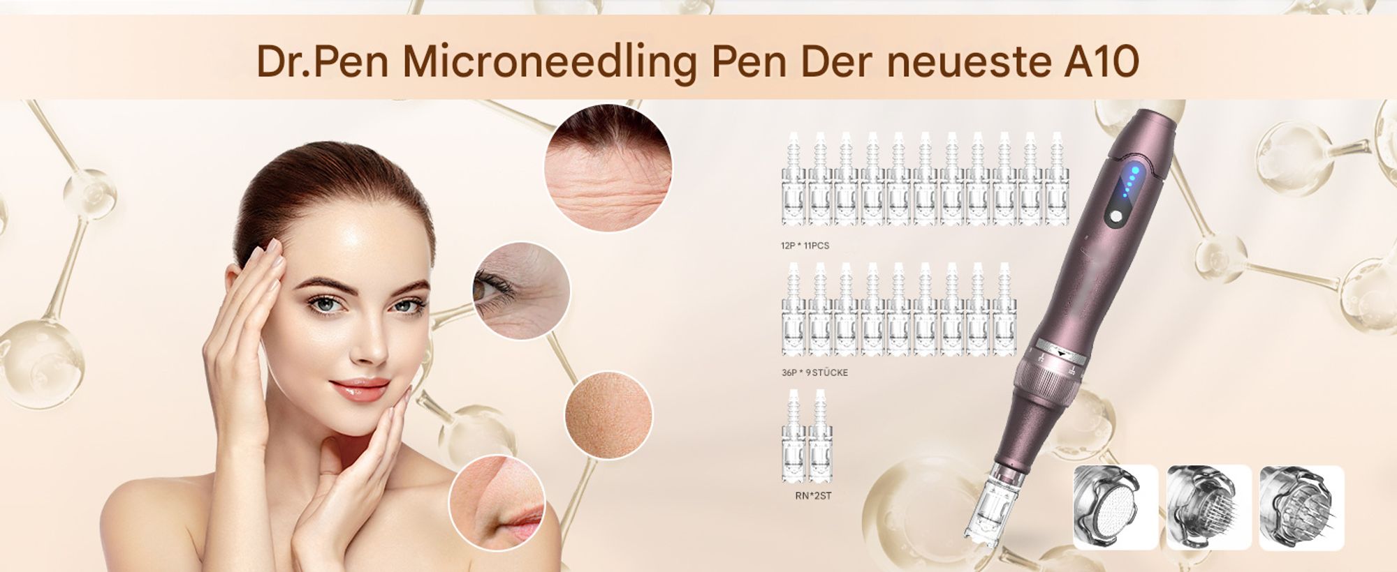 Home Gesichtsbehaarung Bart Microneedling Microneedling Hautpflege-Tool-Kit für Männer und Frauen