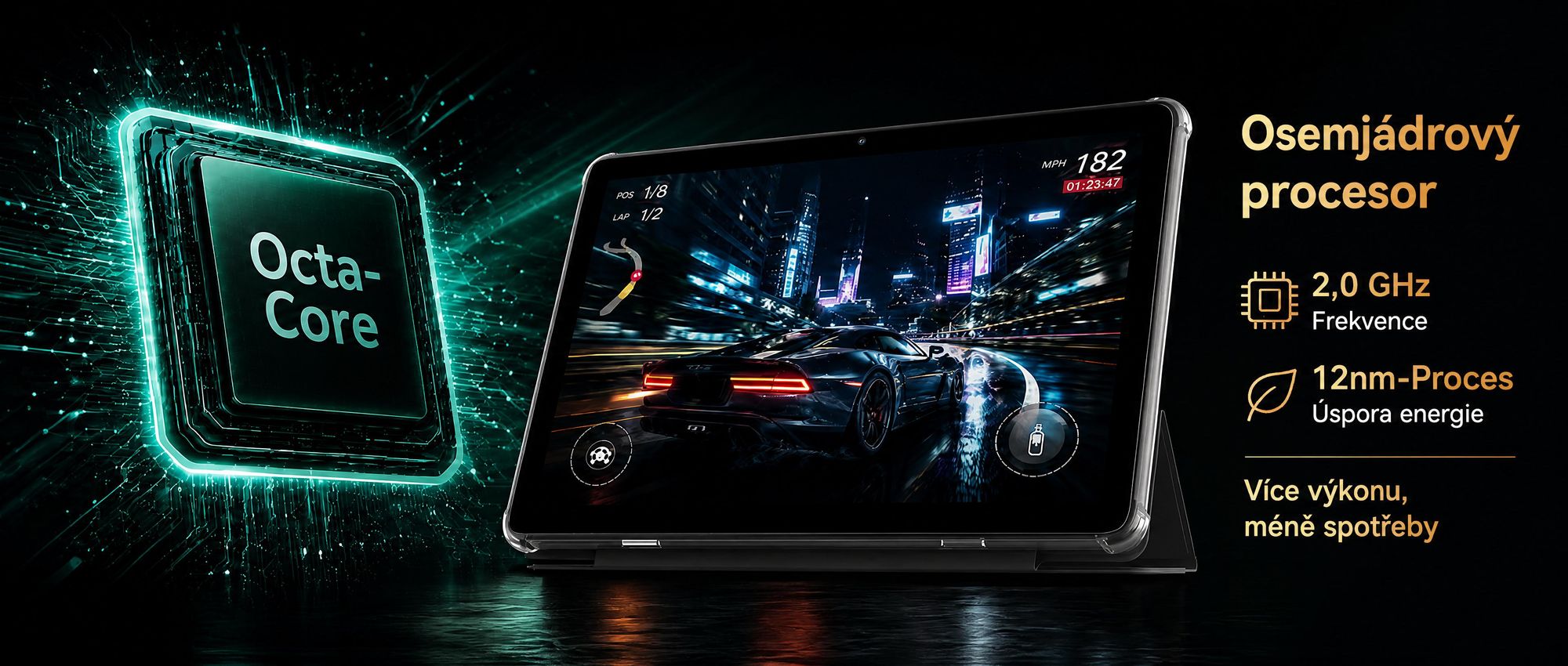 BESTTAB T20 10.1'' Android 16 Set Tablet, 24GB(8+16GB rozšiřitelná) RAM+256GB ROM(2TB TF), s krytem/perem/myší/klávesnicí, Widevine L1, 5G WiFi