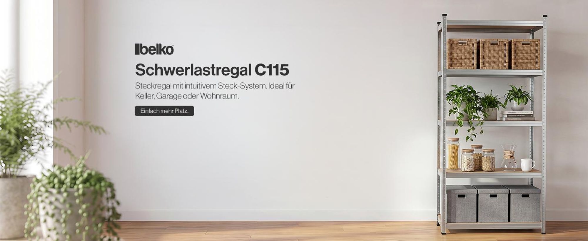 Steckregal Werkstattregal 1700x800x300 mm, 5 Ebenen, Farbe verzinkt, Traglast gesamt 350 kg, Kellerregal Schwerlastregal Metallregal Lagerregal