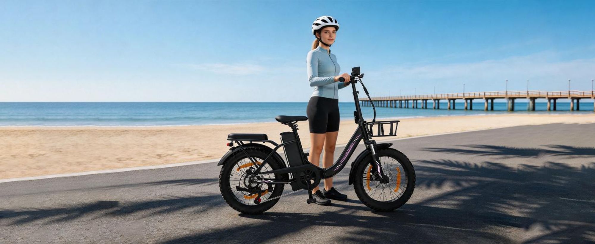 Runetic Ebike, Foldable e-bikes, 250W Motor, 36V 13Ah herausnehmbarer Akku, bis zu 80 km Reichweite, 25 km/h, 20" x 3,0" Breitreifen - Schwarz