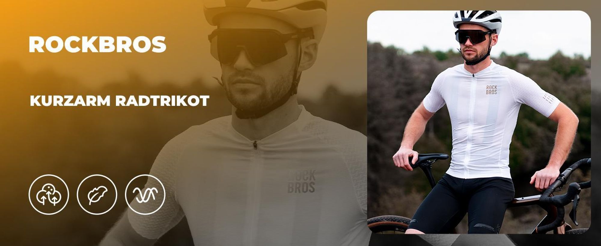 ROCKBROS Herren Damen Fahrradtrikot Kurzarm Radtrikot Sommer Atmungsaktiv Schnell trocknend Fahrradbekleidung Weiß EU M