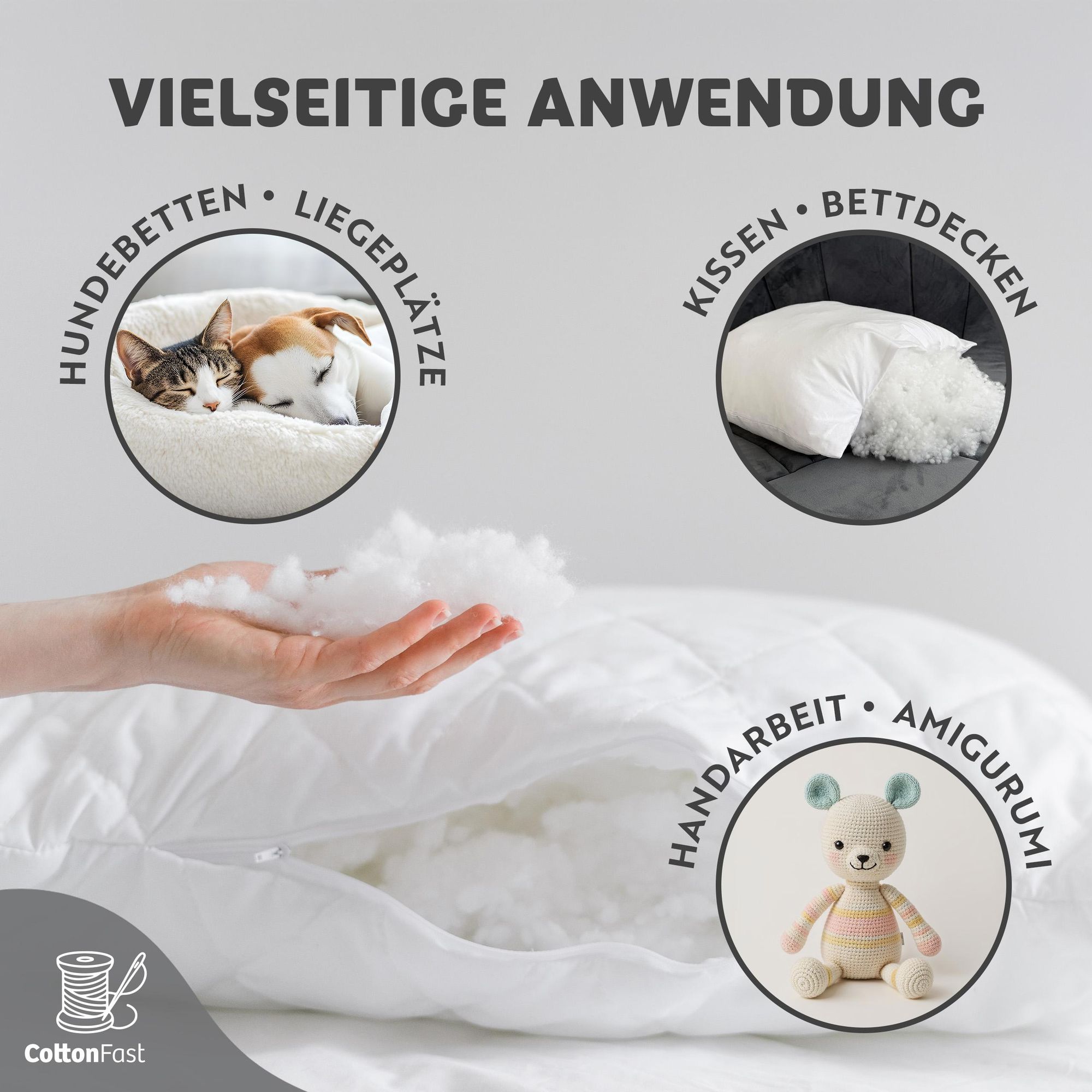 Antiallergische Polyester Füllung für Kissen Plüschtieretiere Tierbetten Kunsthandwerk DIY Amigurumi