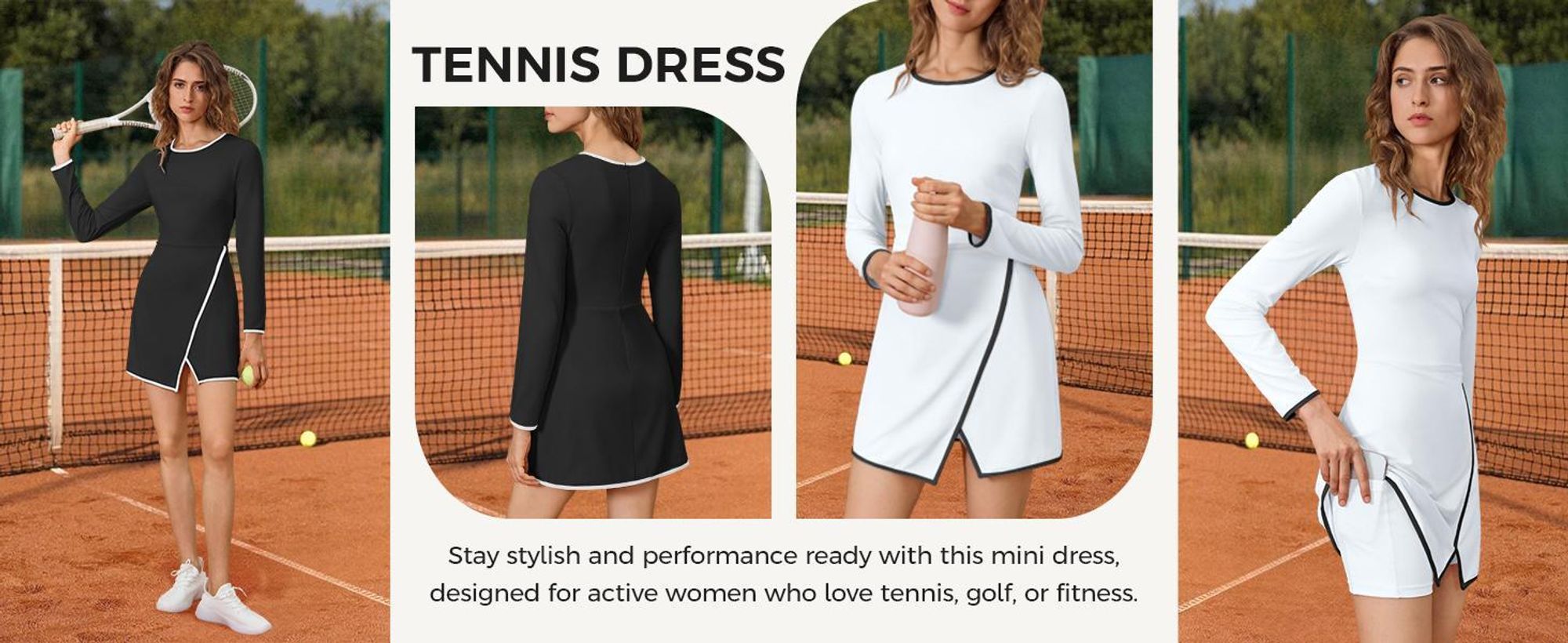 Damen-Sportkleid mit integriertem BH und Shorts mit Taschen,Größe:M