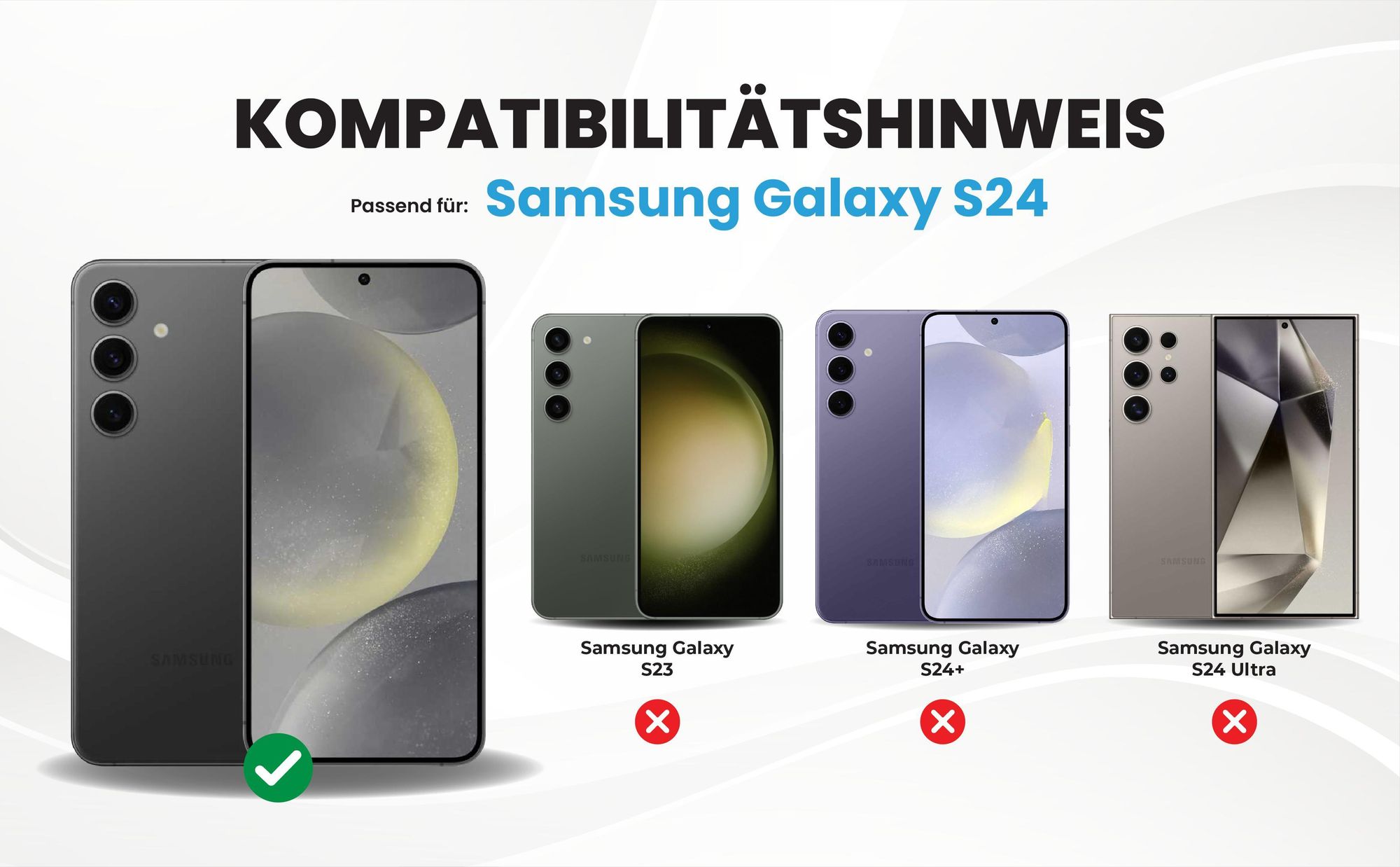 Kompatibilitätshinweise Hülle für Samsung Galaxy S24