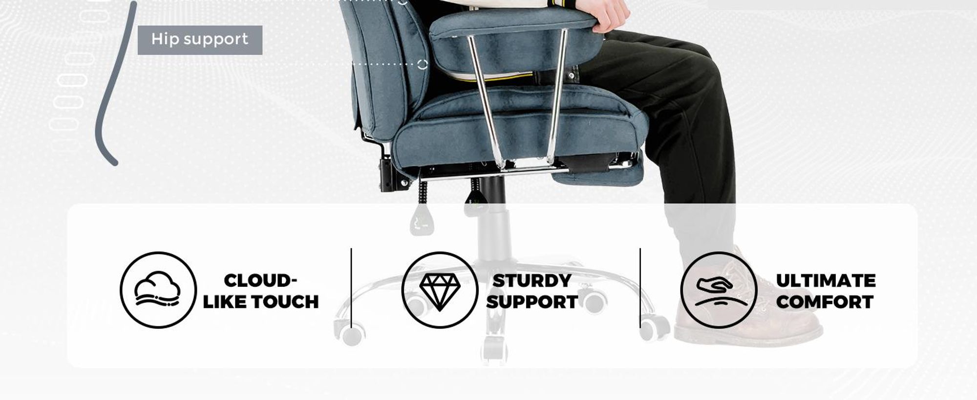 GTPLAYER Gaming Stuhl, Gamer Stuhl, Ergonomischer Bürostuhl mit Fußstütze verstellbare Lenden und Kopfkissen, Gaming Chair Gepolstert, Gaming Sessel