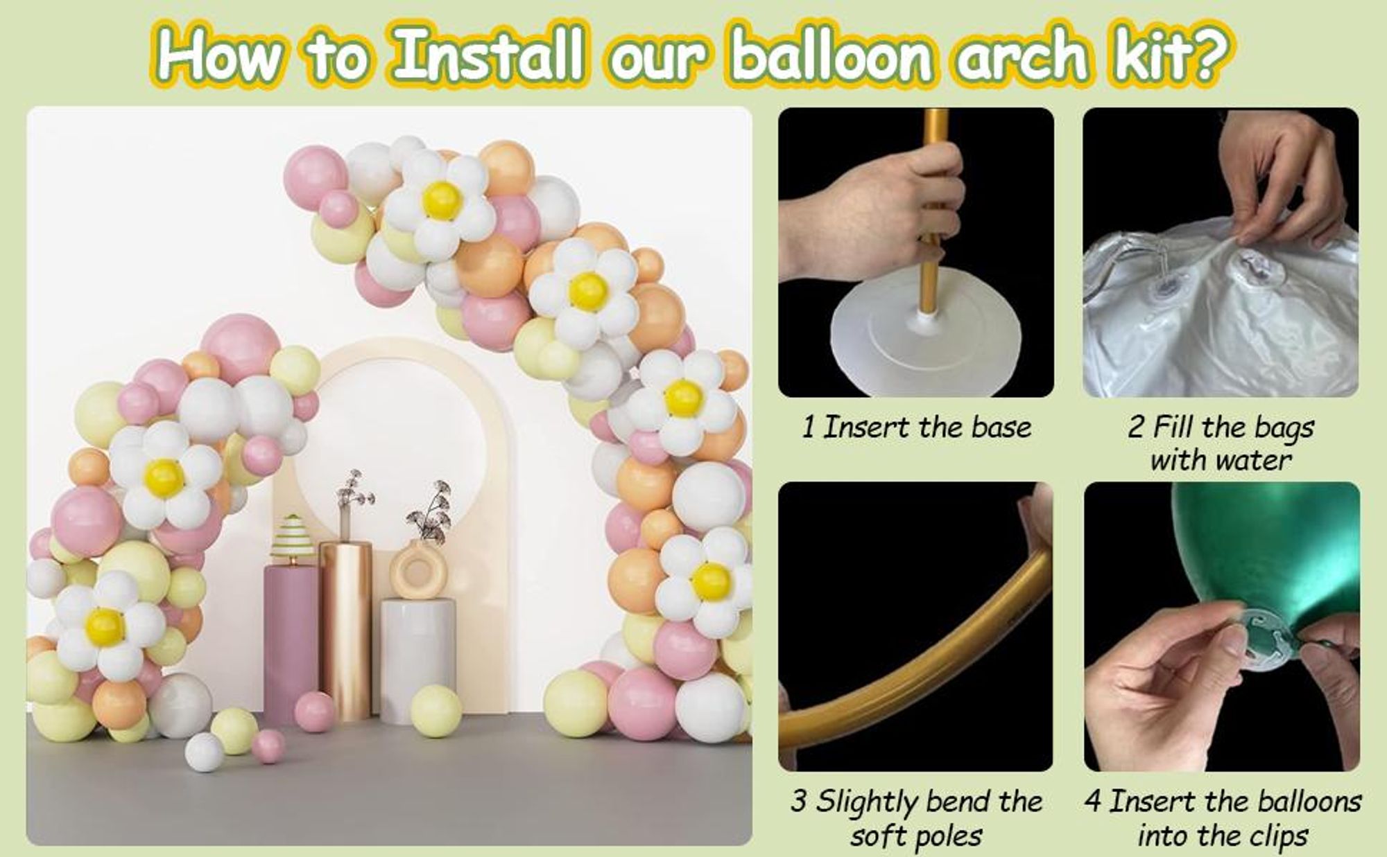 Ballonbogen-Kit, Luftballon Bogen, Wiederverwendbares, Ballon Girlande mit Basis, Hochzeitsbogen, Einstellbare Luftballon Bogen, Party Dekoration