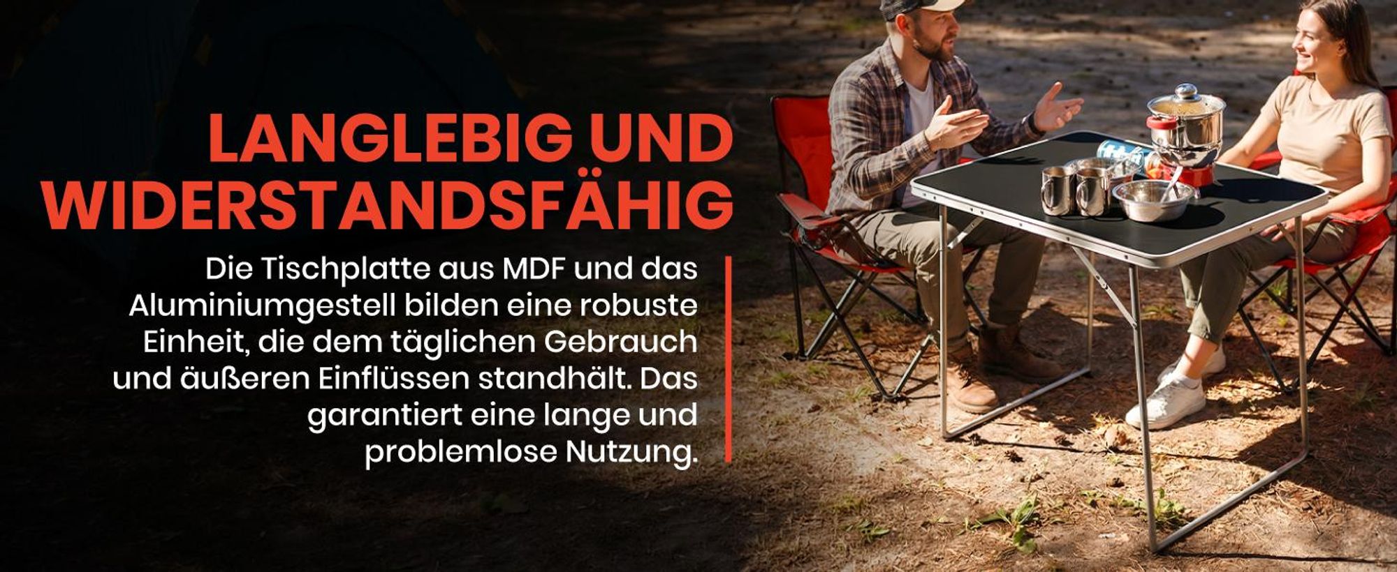 Campingtisch Klapptisch 80*60cm Epifit Tragbarer Gartentisch mit Koffer Schwarz