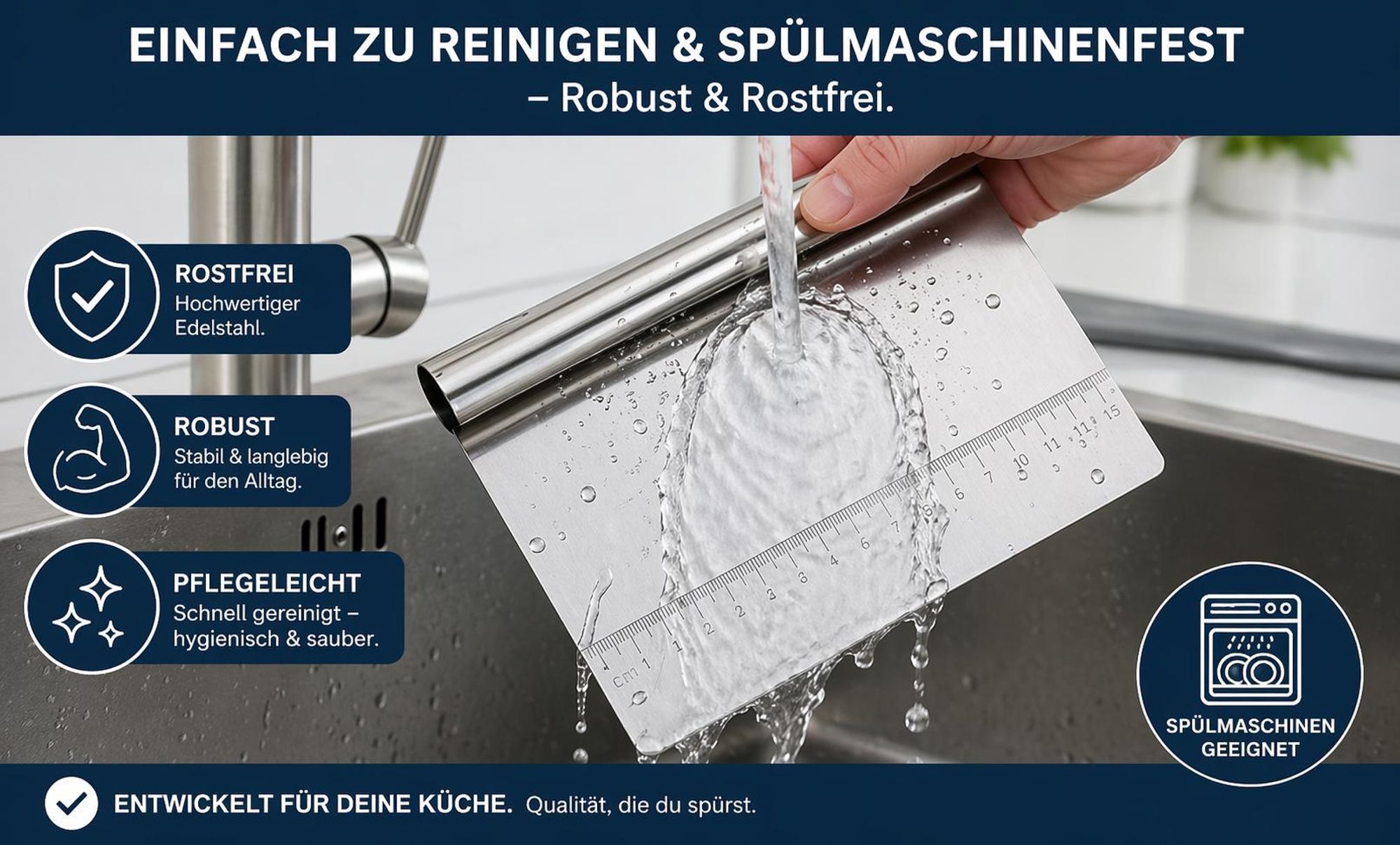 Edelstahl Teigschaber Teigkarte Teigschneider Teigspachtel Teigmesser Küchenhelfer Backzubehör 1 Stück Teigteiler Teigportionierer Teig Cutter
